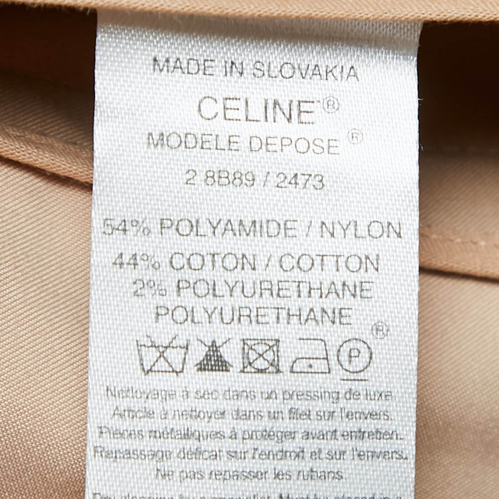 Celine Light Brown Cotton Blend Single Breasted Trench Coat M