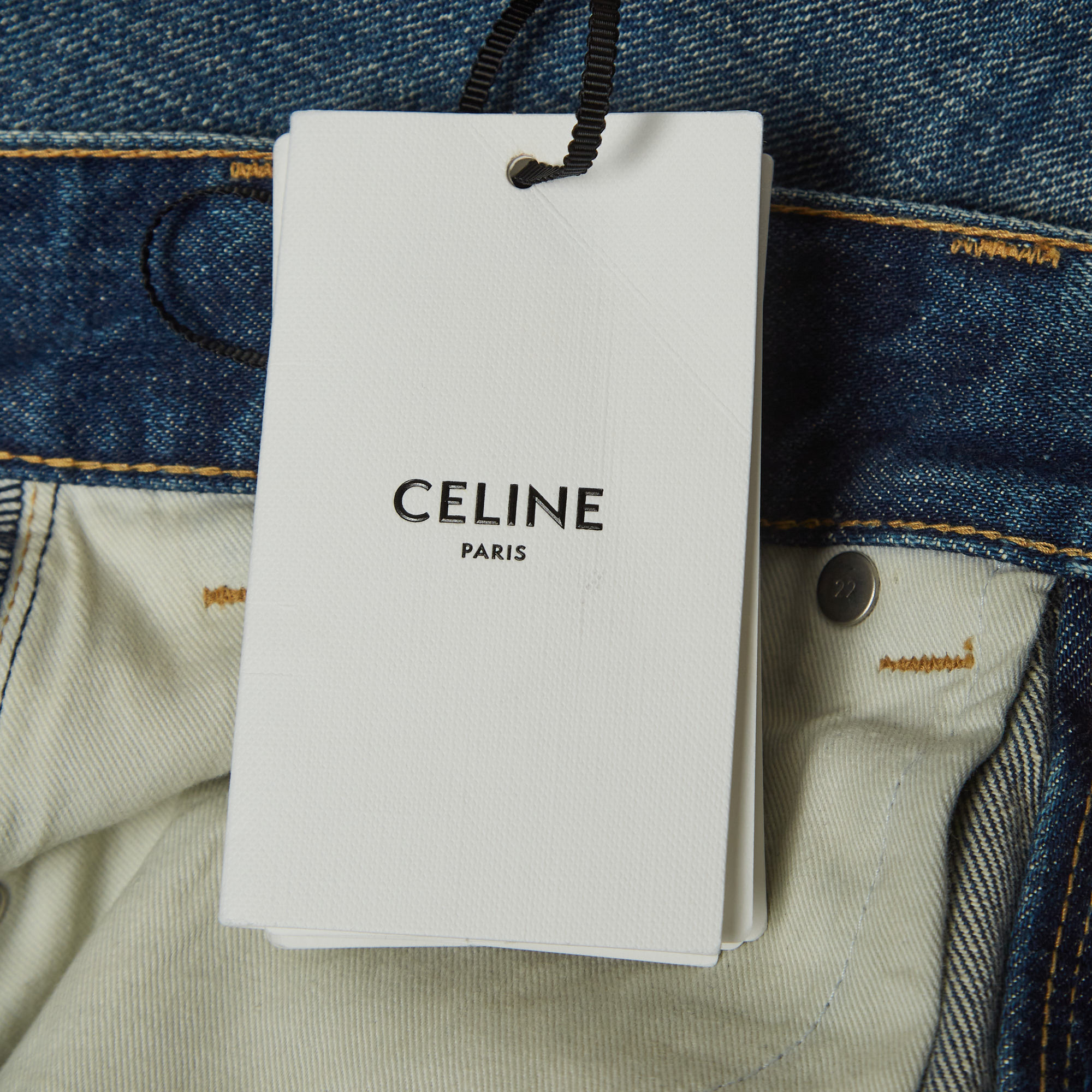 Celine Blue Denim Straight Leg Jeans L Waist 31