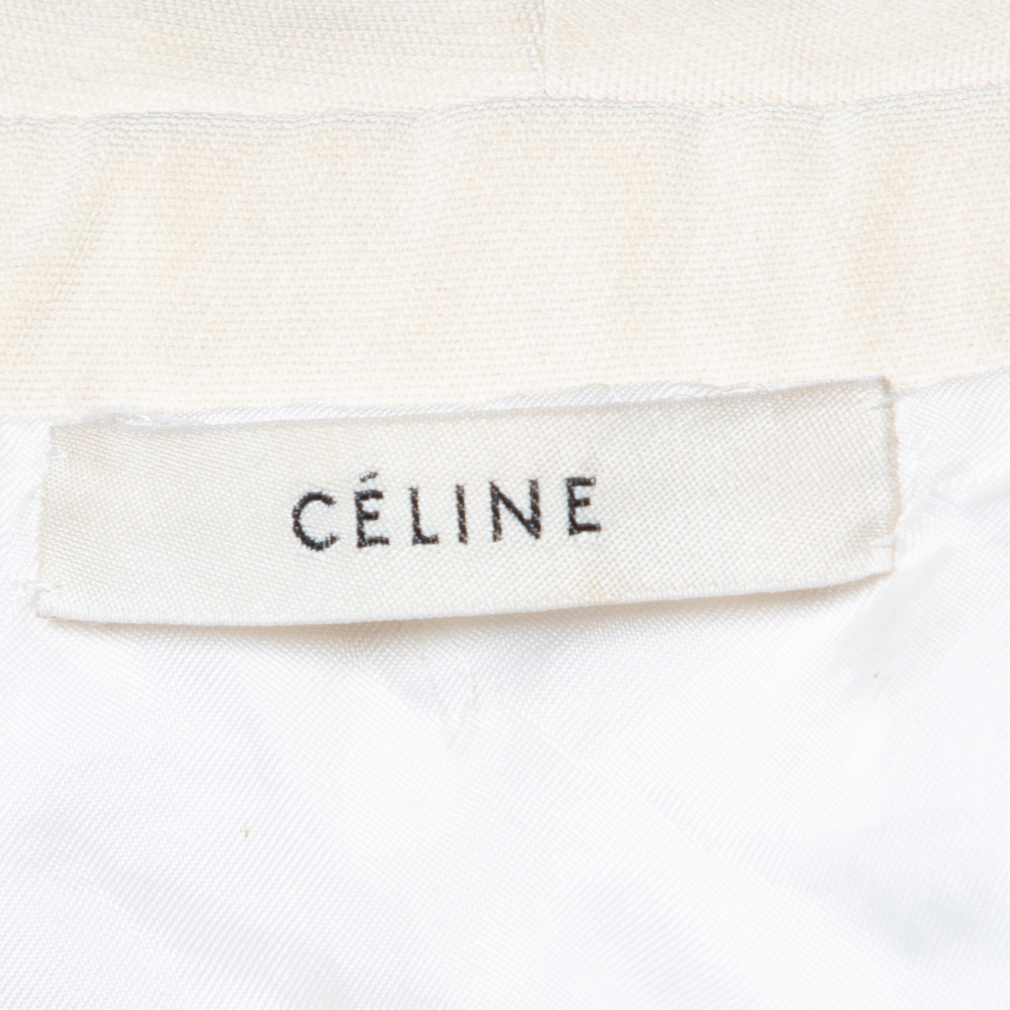 Celine Cream Silk Crepe Open Front Blazer S
