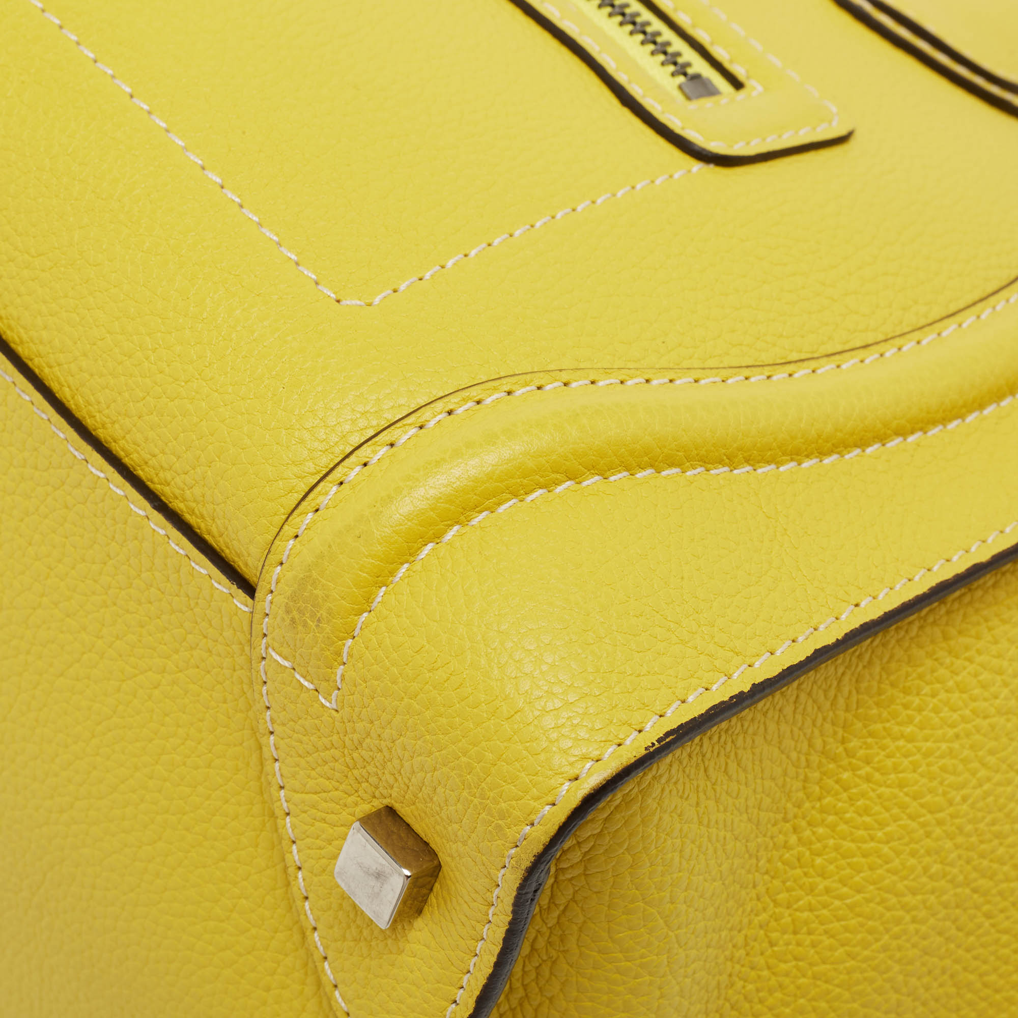 Celine Yellow Leather Mini Luggage Tote