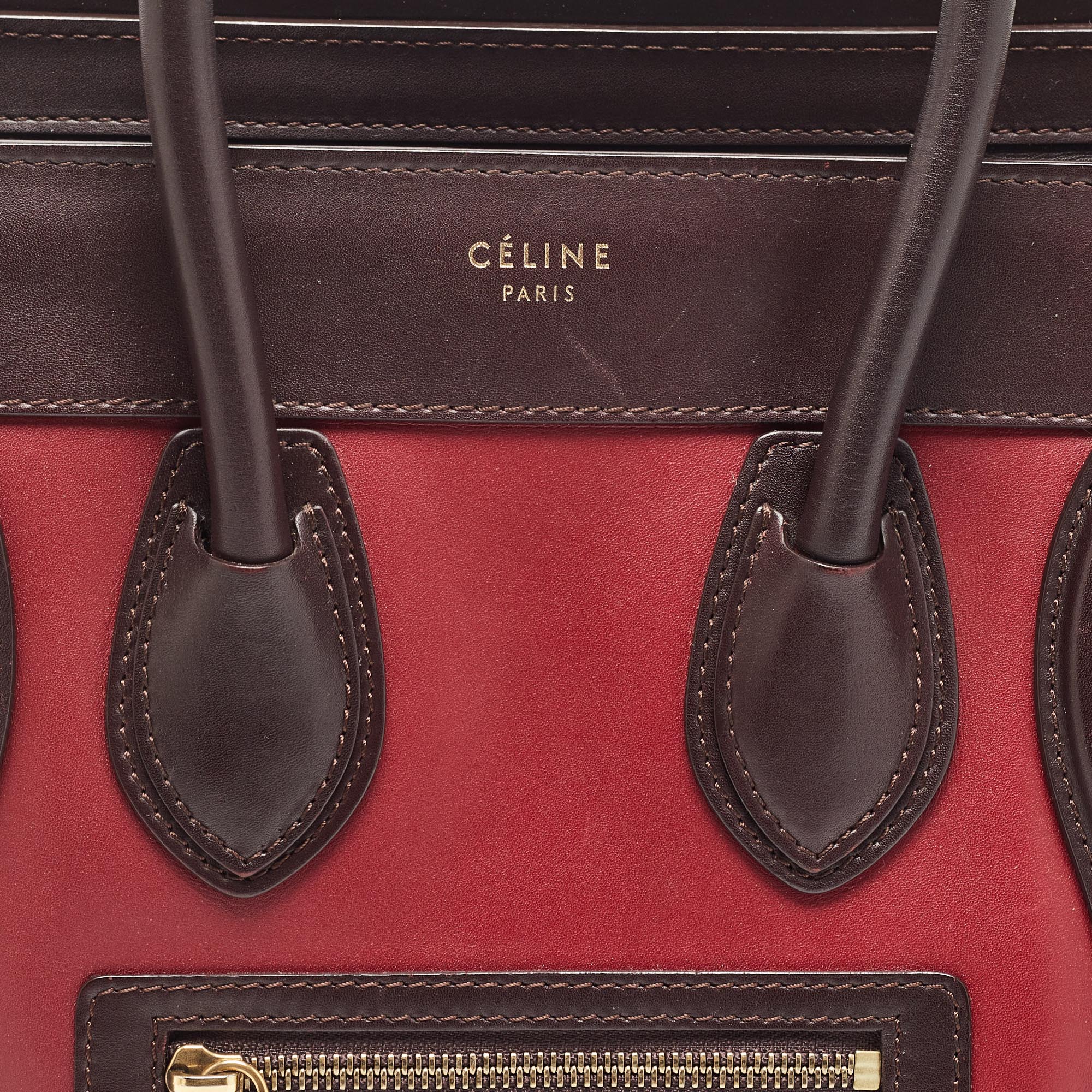 Celine Tri Color Leather Micro Luggage Tote