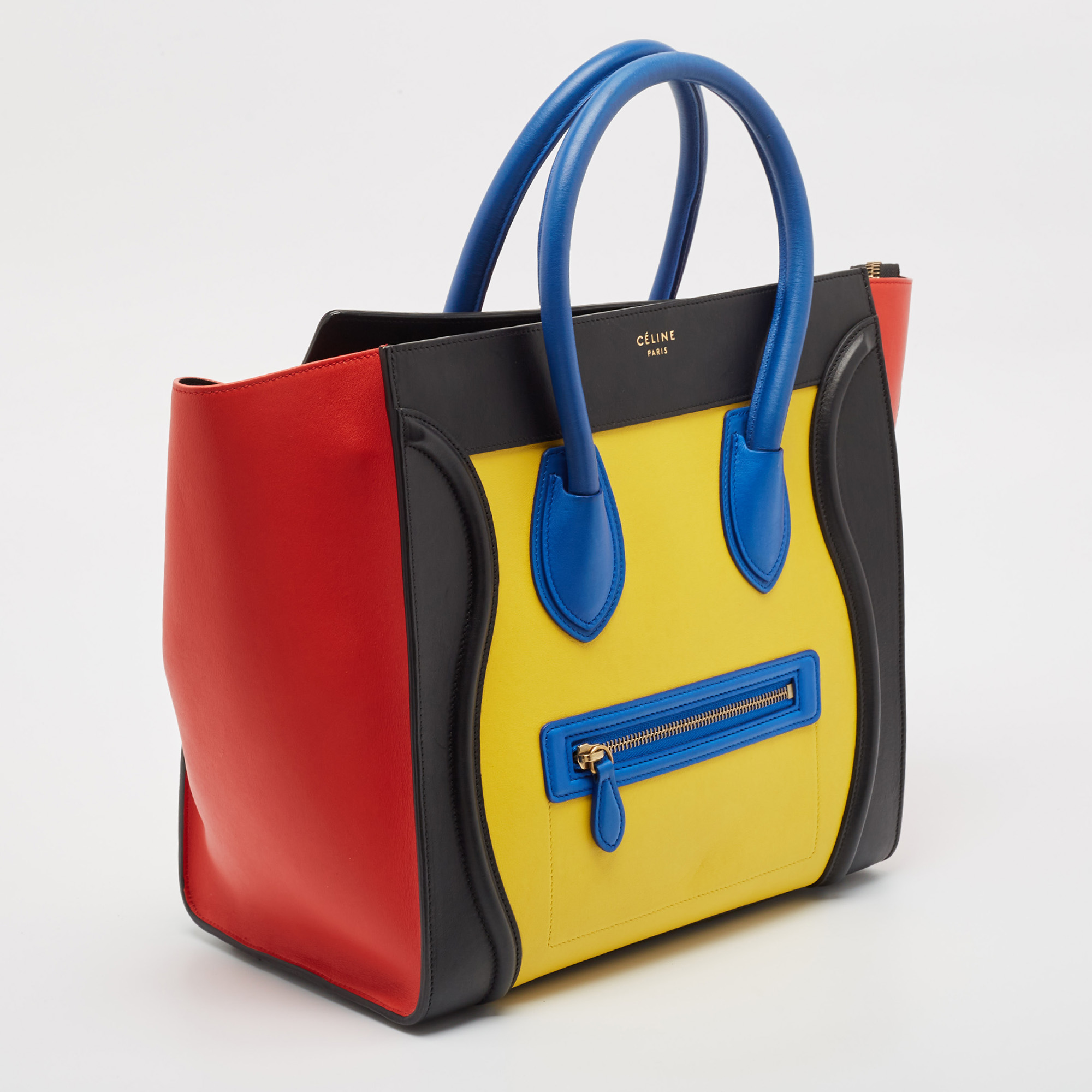 Celine Multicolor Leather Mini Luggage Tote