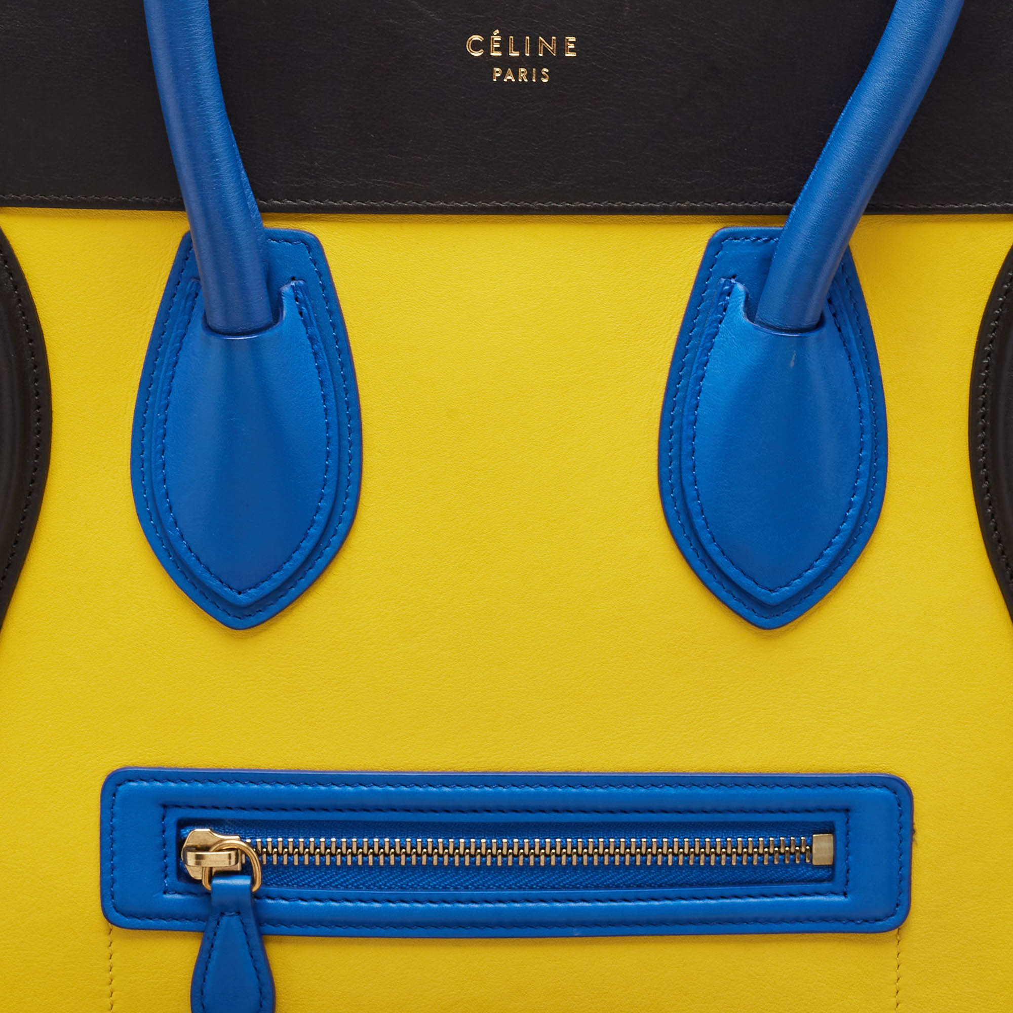 Celine Multicolor Leather Mini Luggage Tote