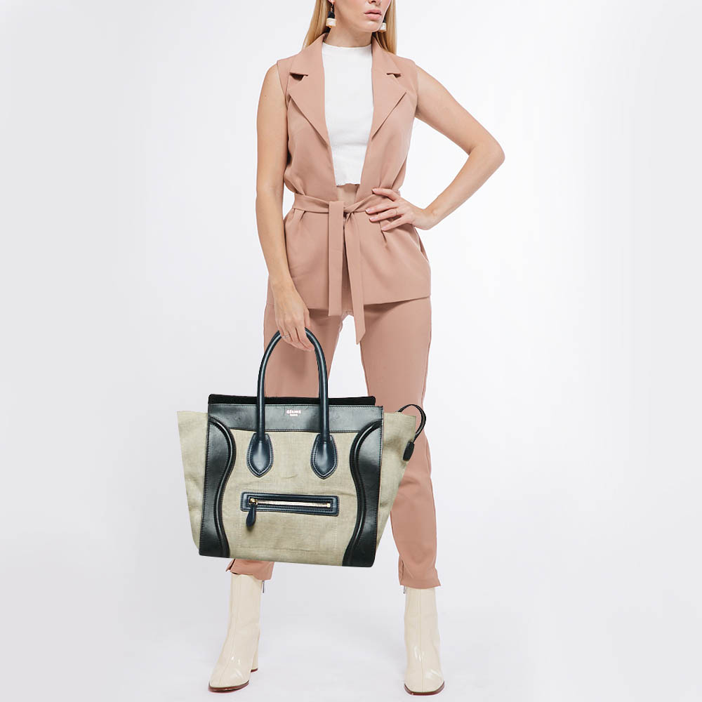 Celine Multicolor Canvas And Leather Mini Luggage Tote