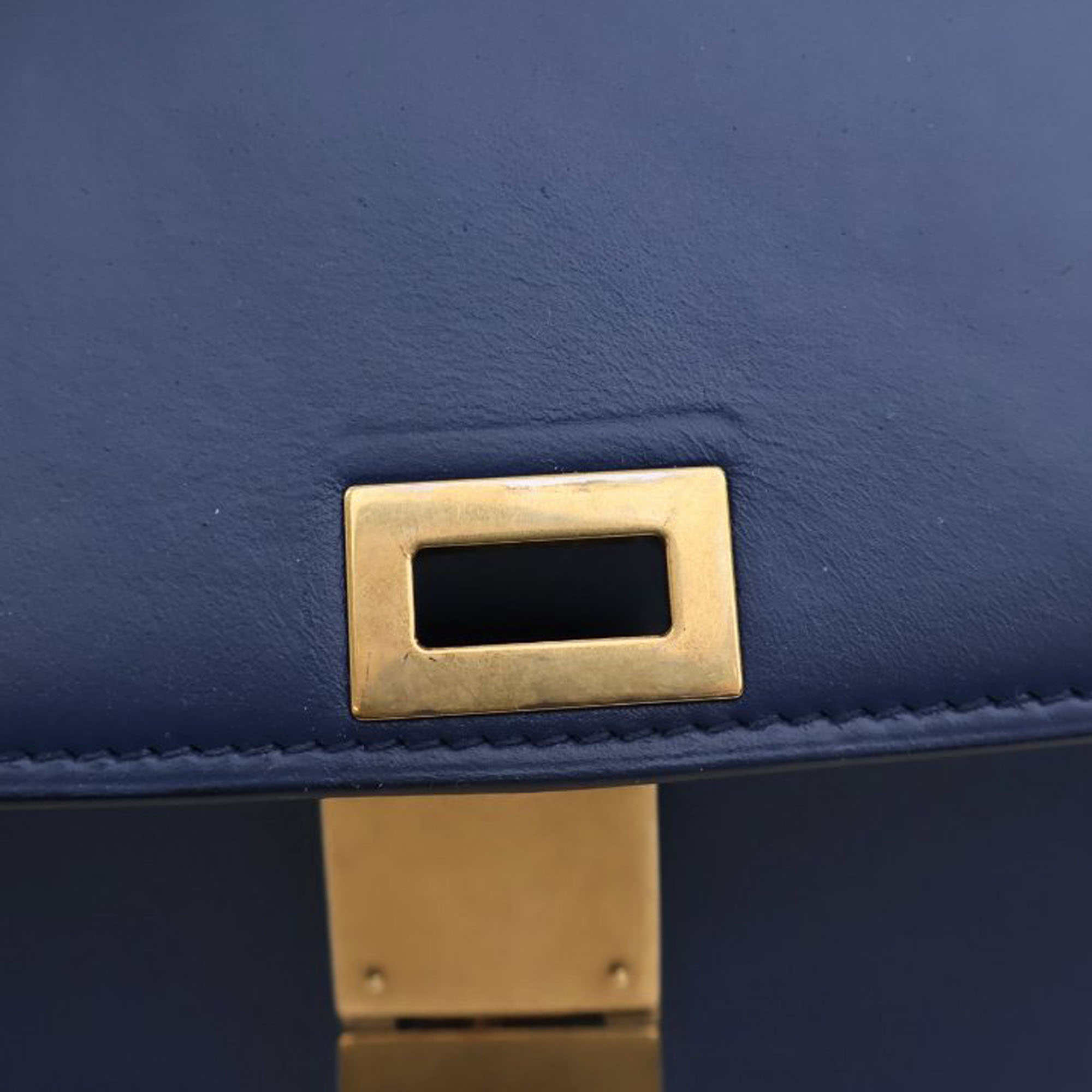 Celine Blue Leather Medium Classic Box Bag