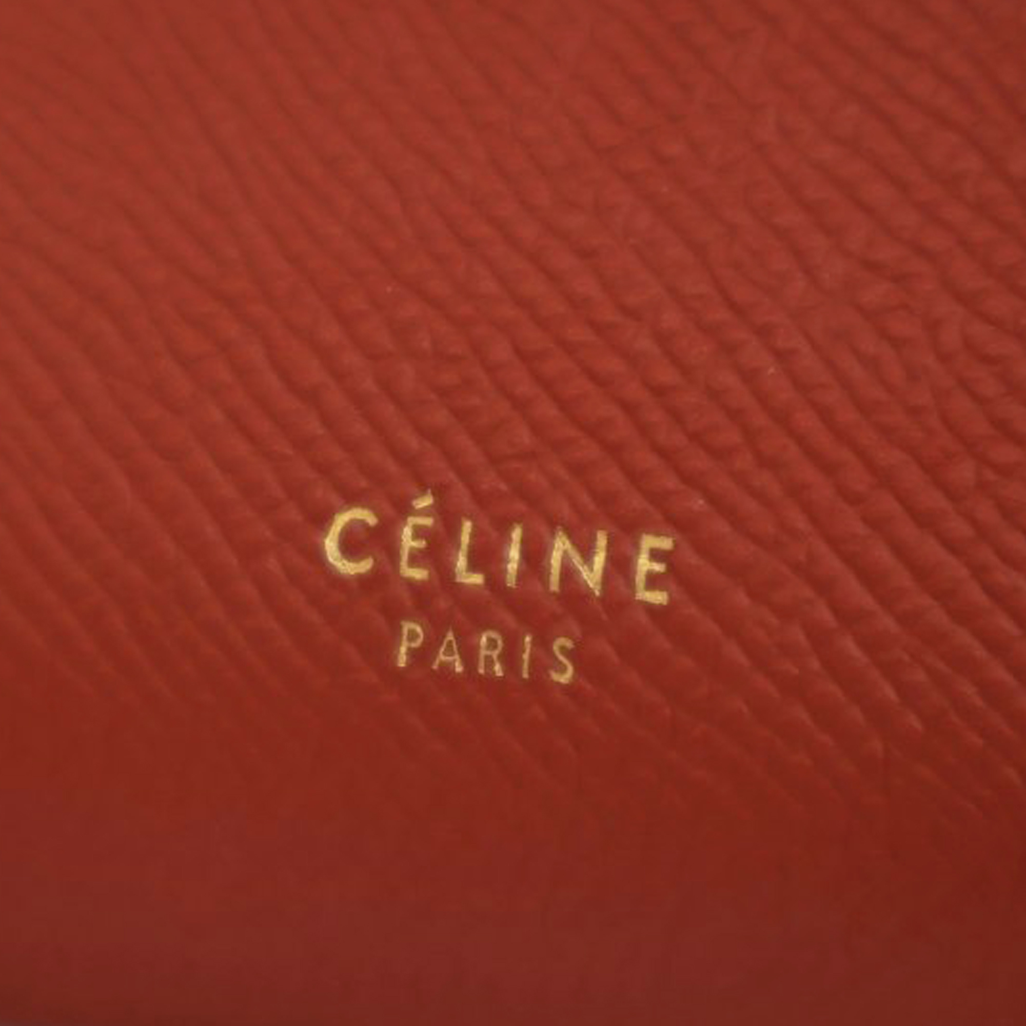 Celine Red Leather Belt Nano Satchel Bag