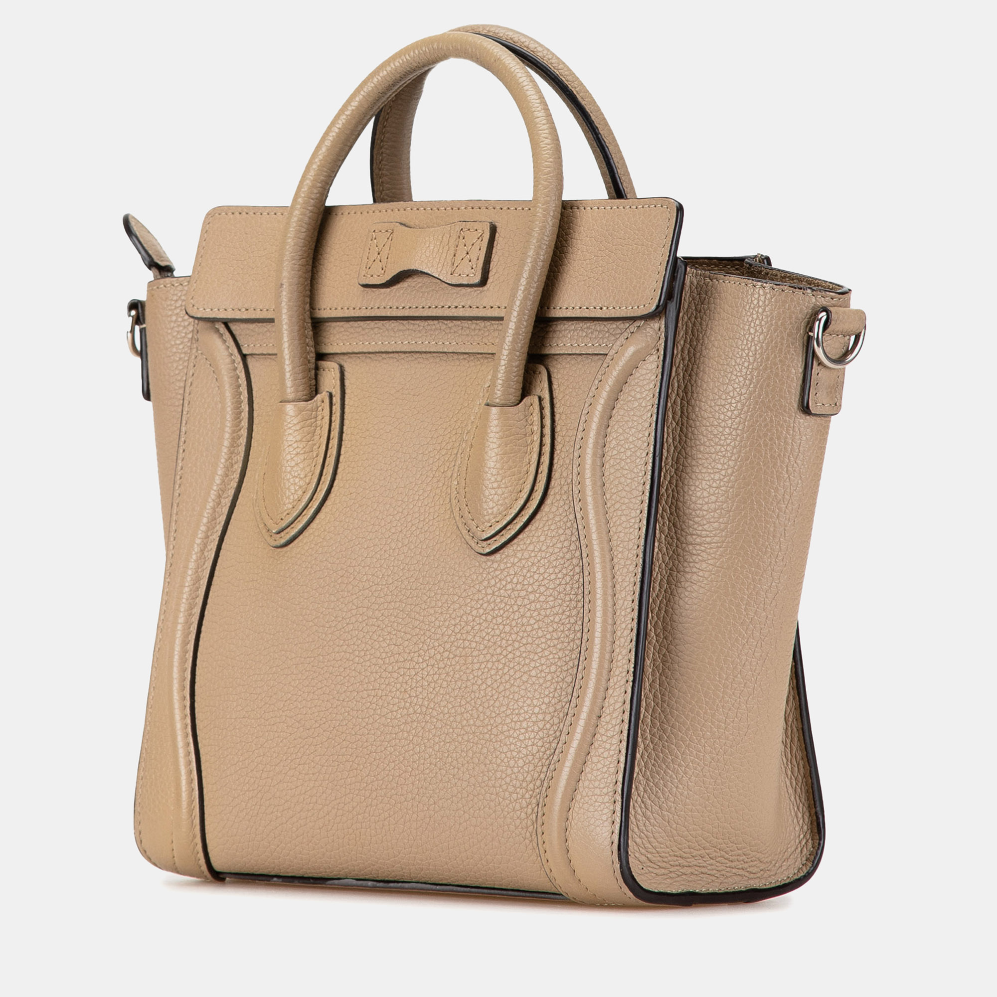 Celine Taupe Leather Nano Leather Luggage Tote Bag