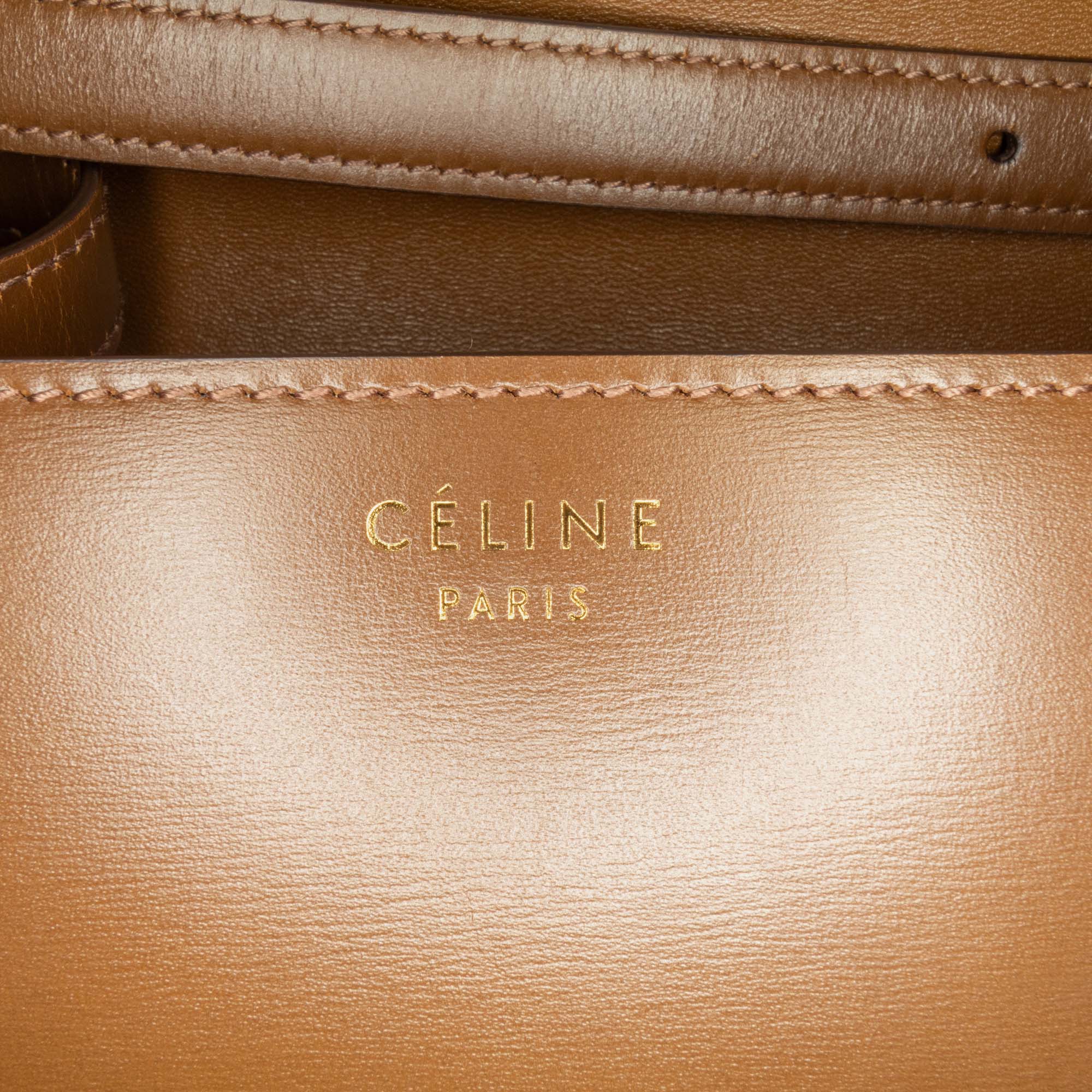 Celine Brown Leather Medium Classic Box Bag