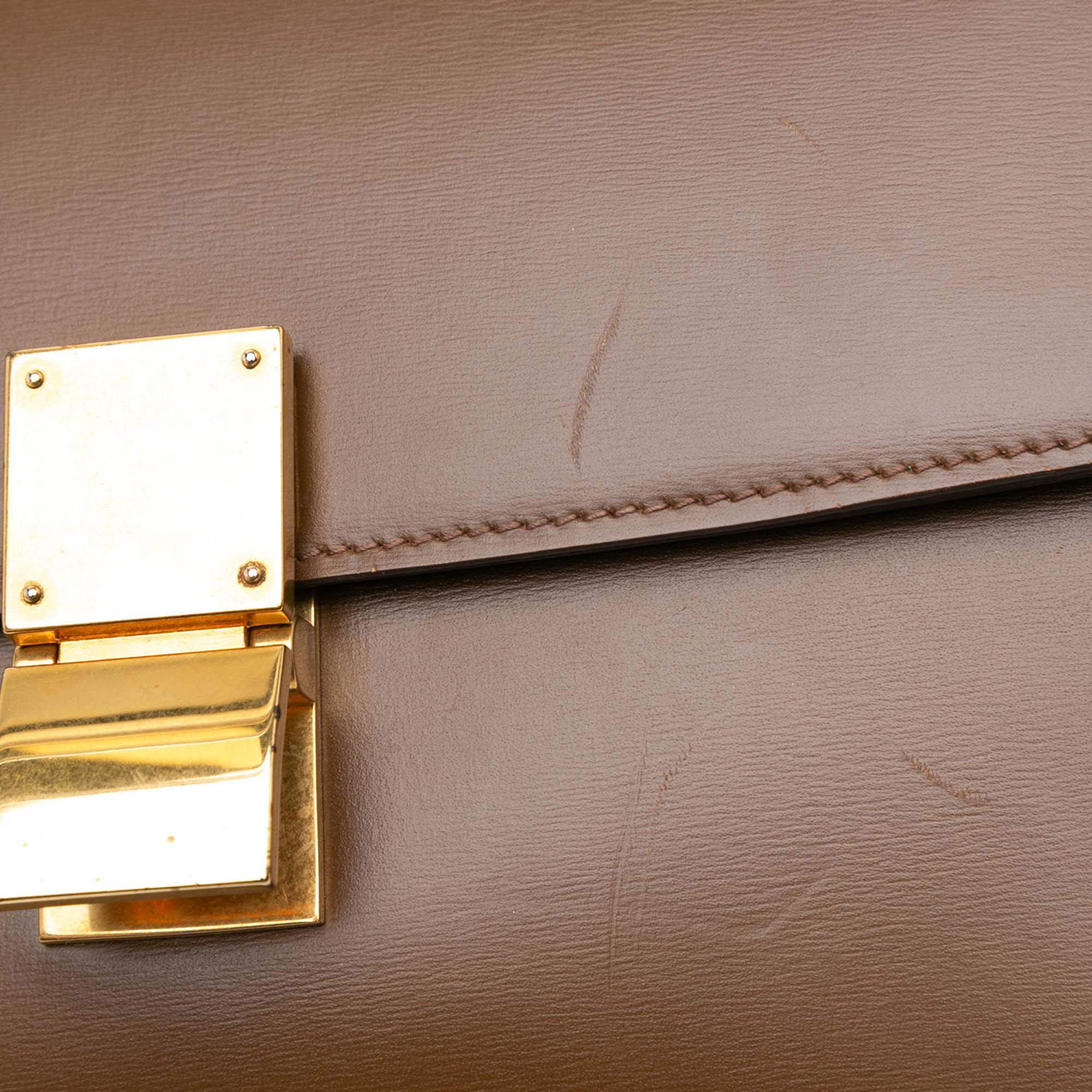 Celine Brown Leather Medium Classic Box Bag