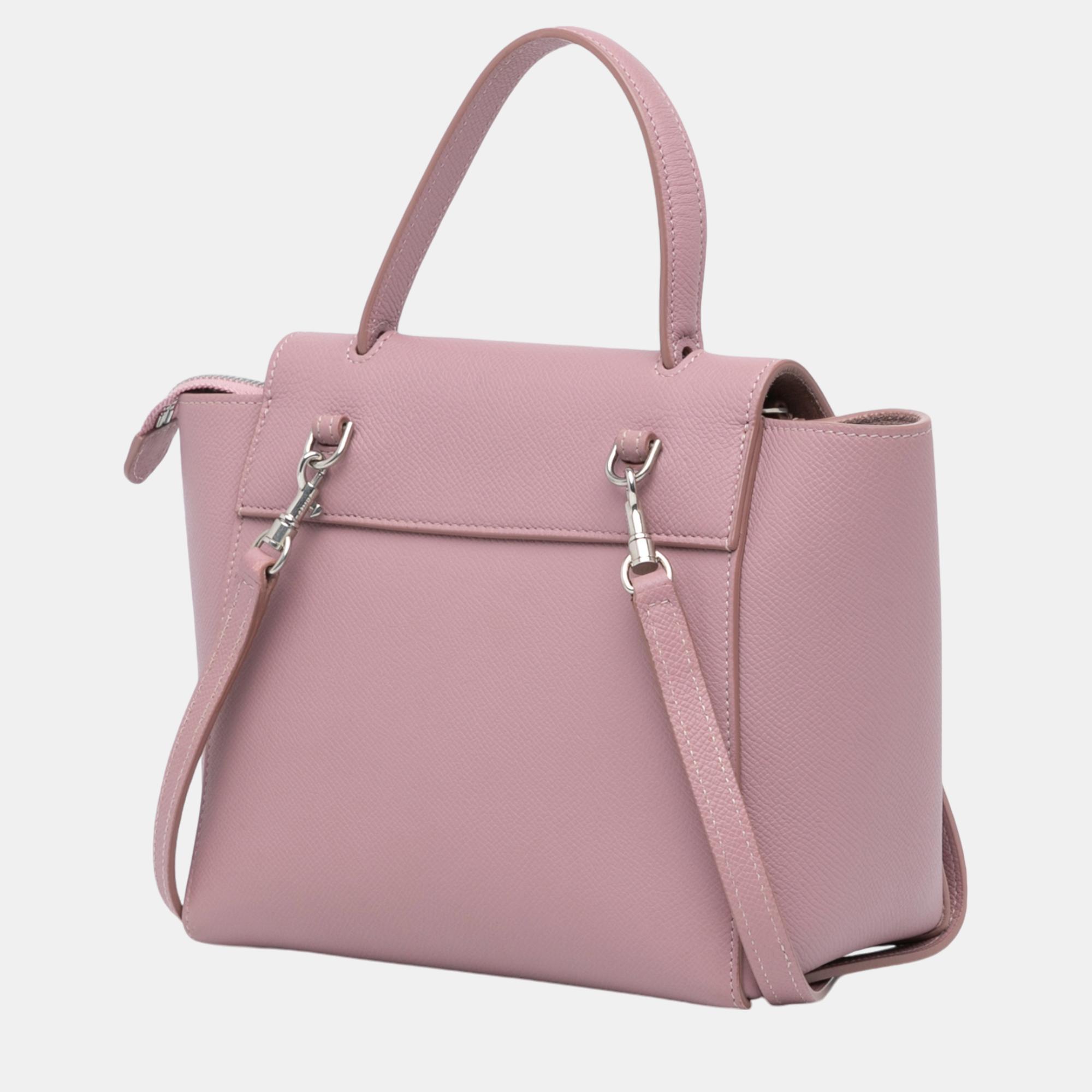 Celine Pink Nano Leather Belt Satchel