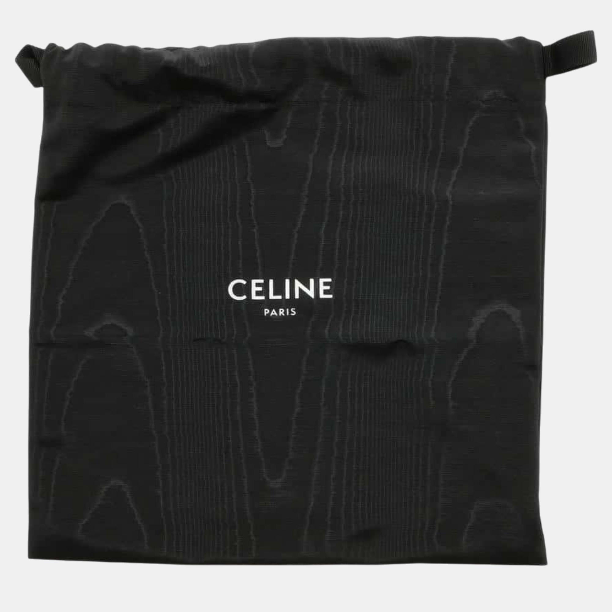 Celine Black Calf Leather Triomphe Busas Shoulder Bag Size Medium