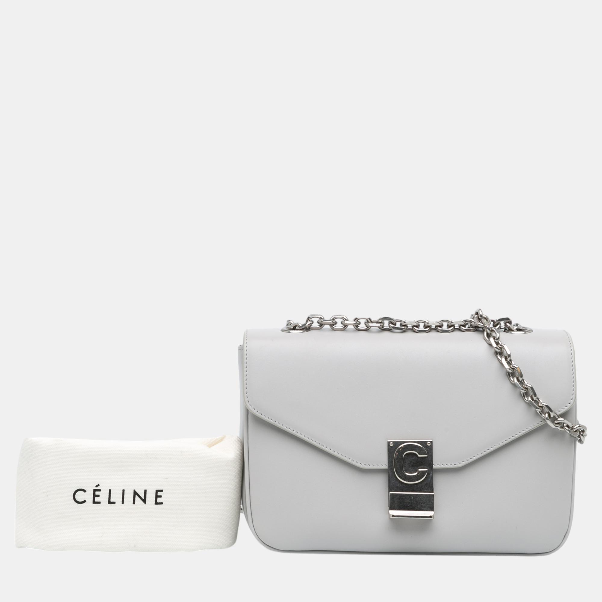 Celine White Medium Leather C Bag