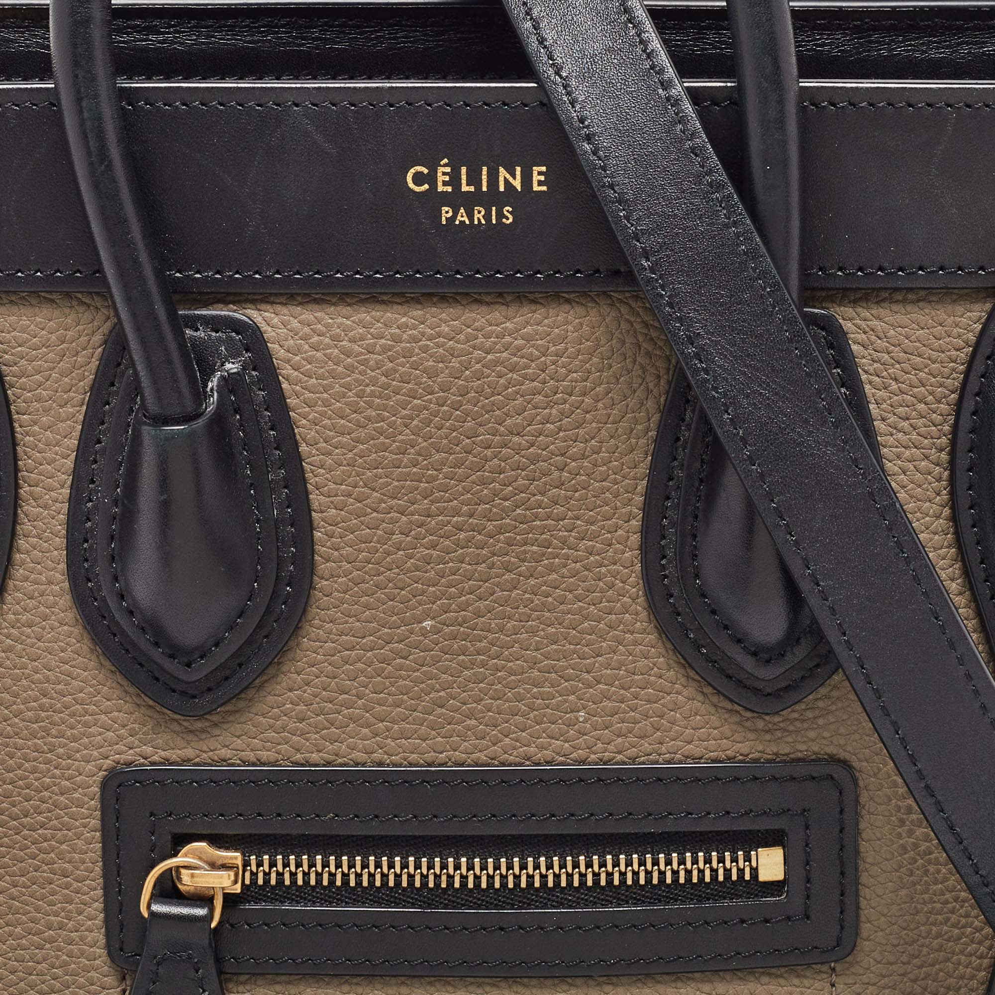 Celine Tricolor Leather Nano Luggage Tote