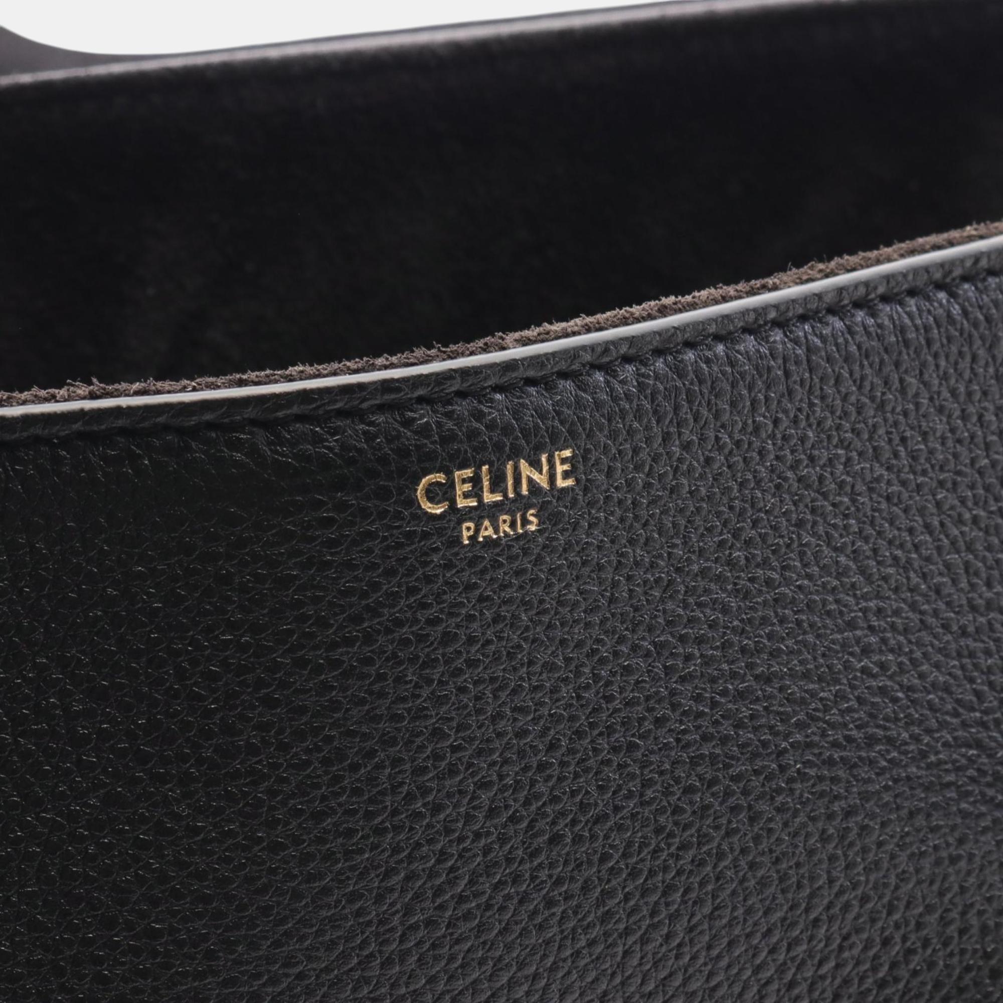 Celine Leather Black 16 Seize Medium Soft Tote Bag