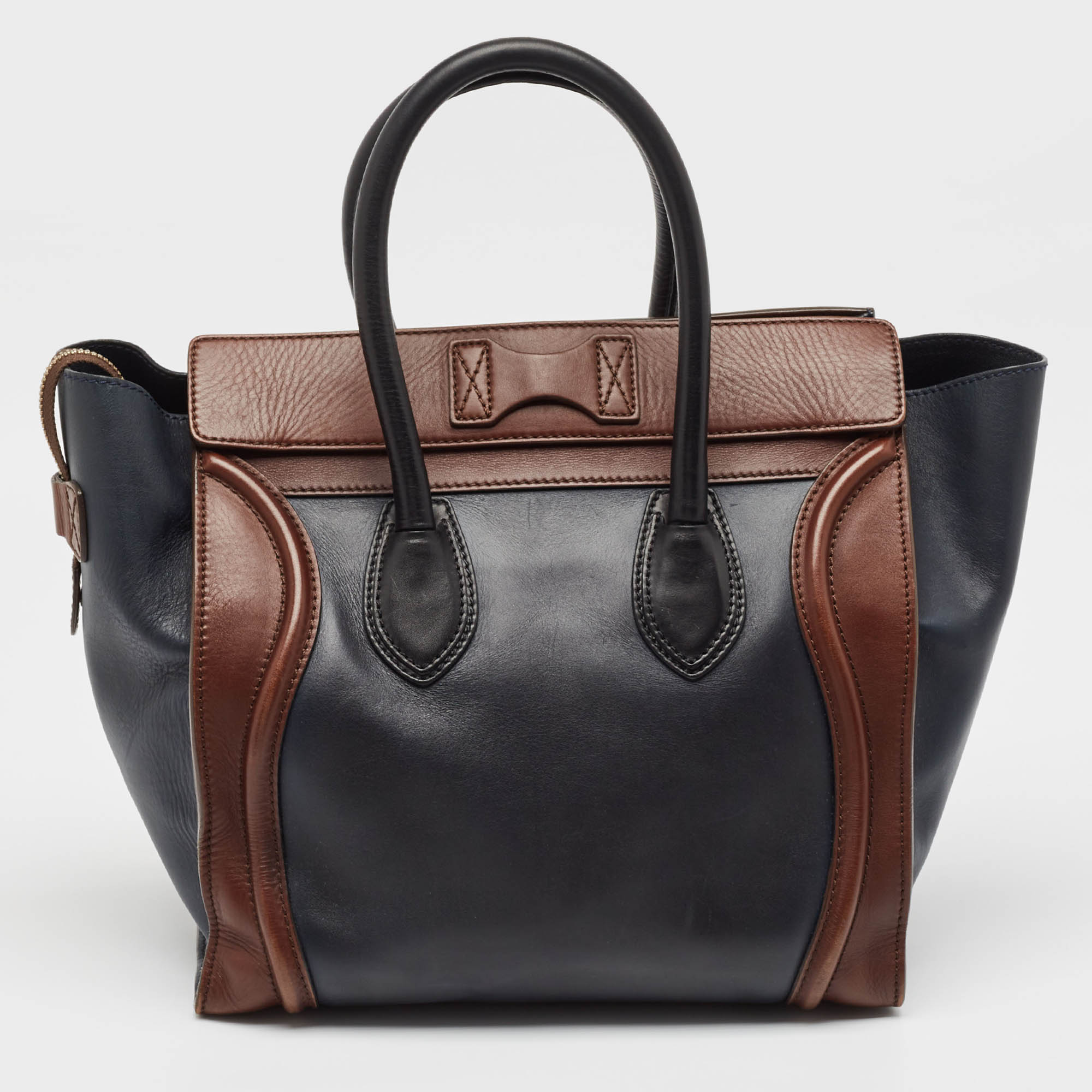 Celine Tricolor Leather Mini Luggage Tote