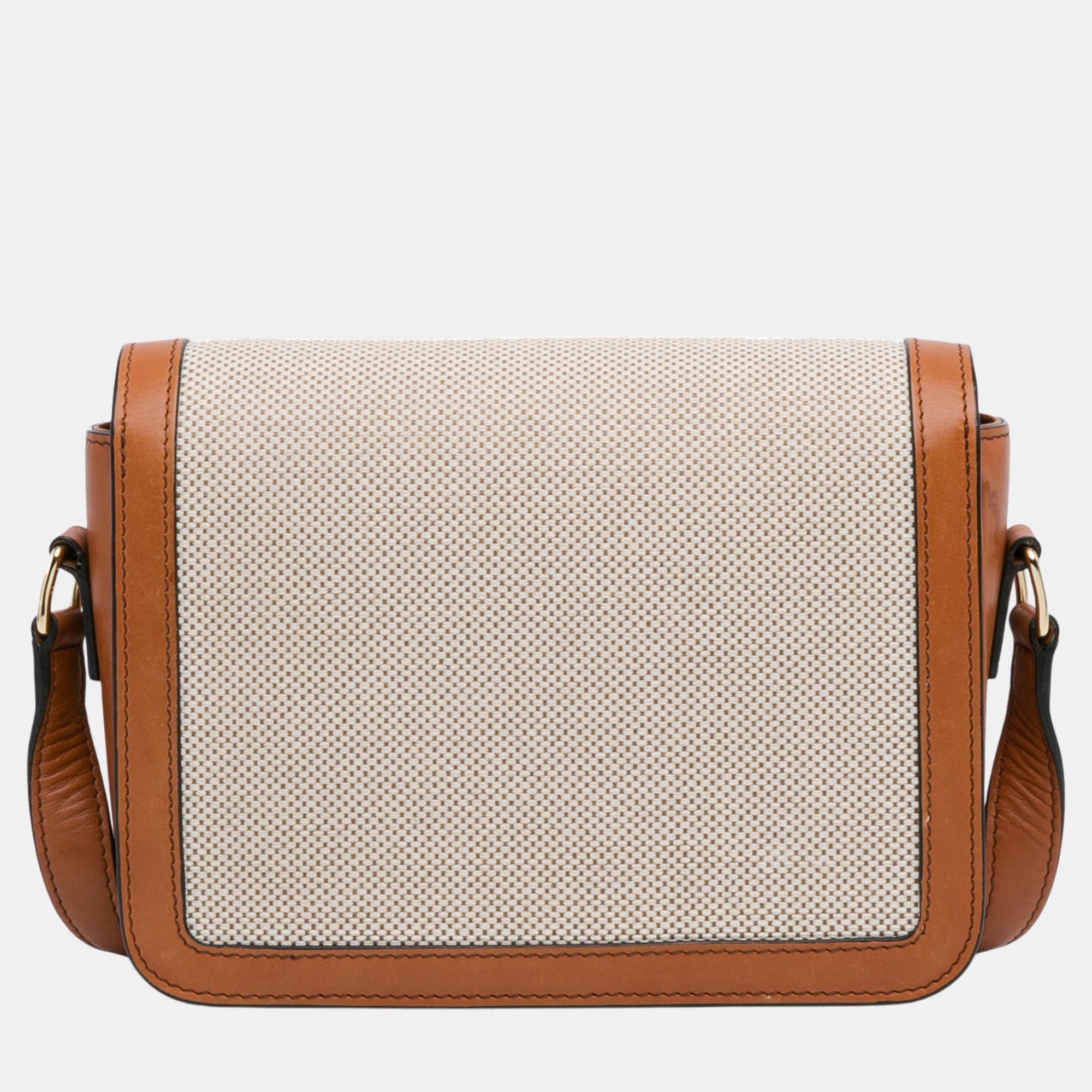 Celine Beige/Brown Teen Canvas Triomphe