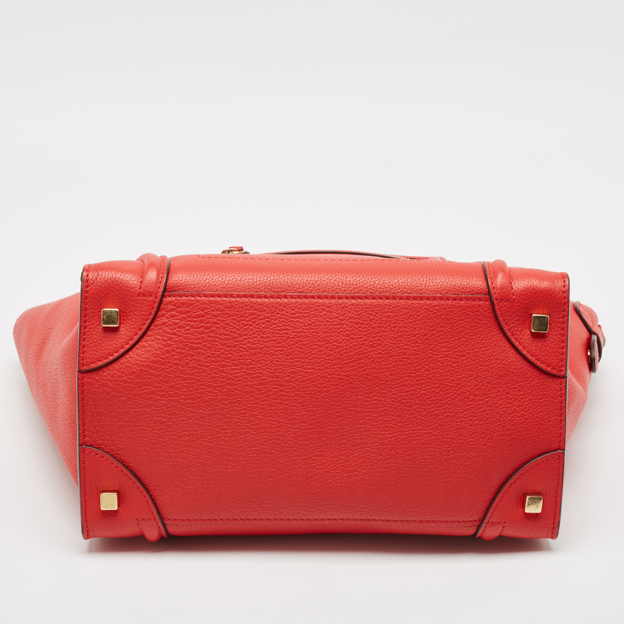 Celine Red Leather Mini Luggage Tote