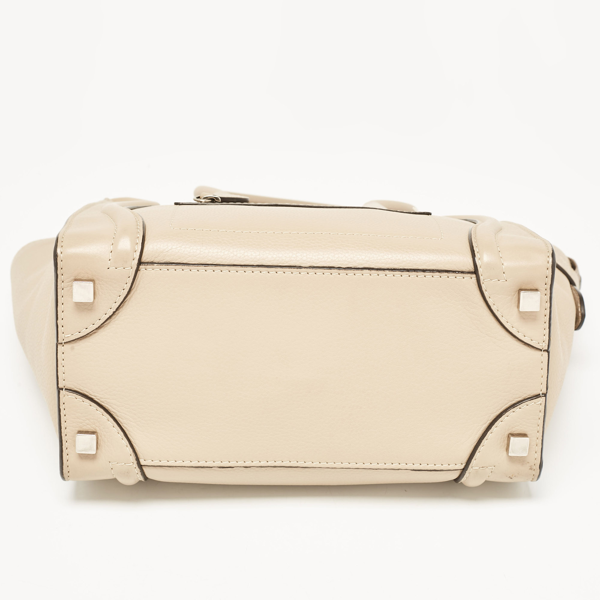 Celine Beige Leather Micro Luggage Tote