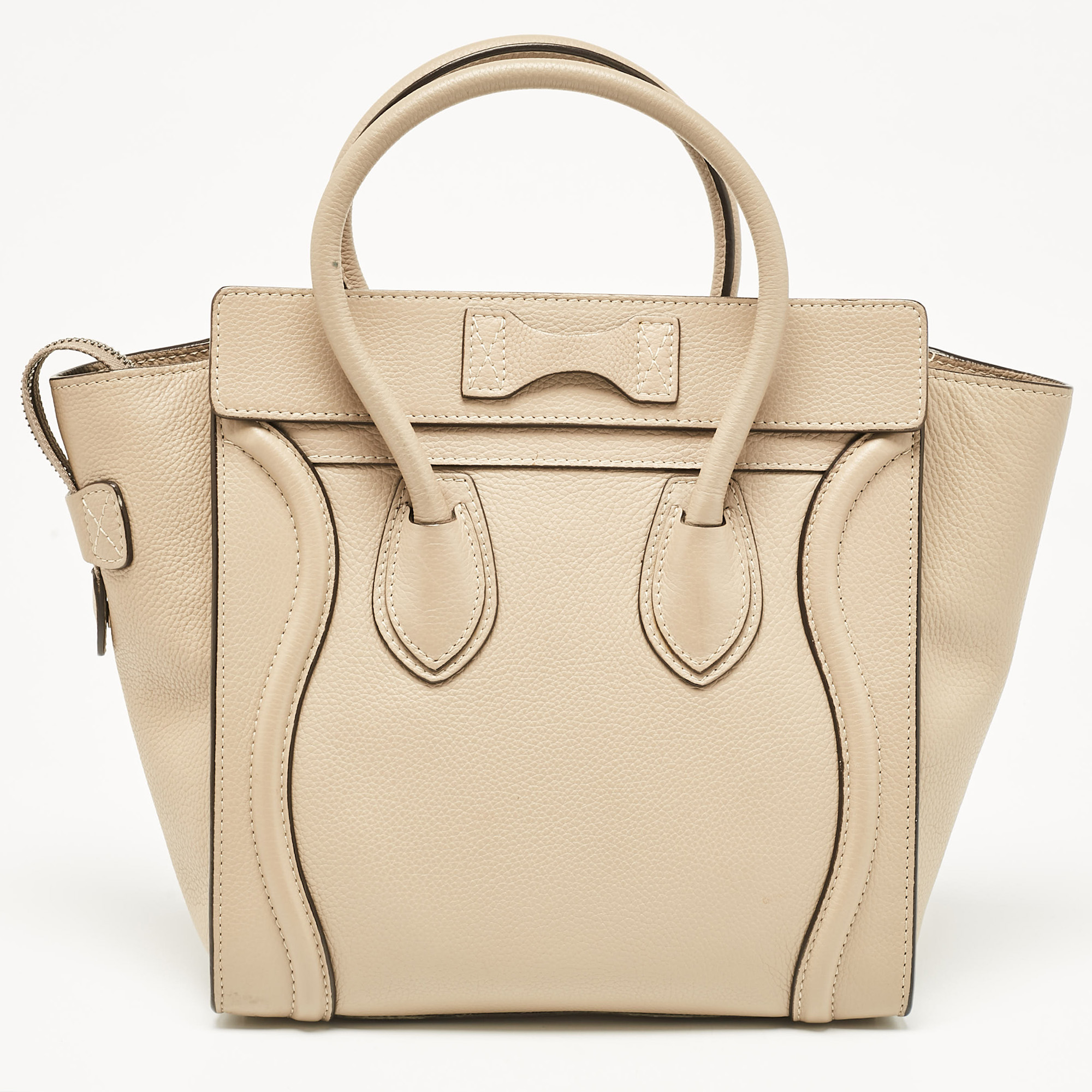 Celine Beige Leather Micro Luggage Tote