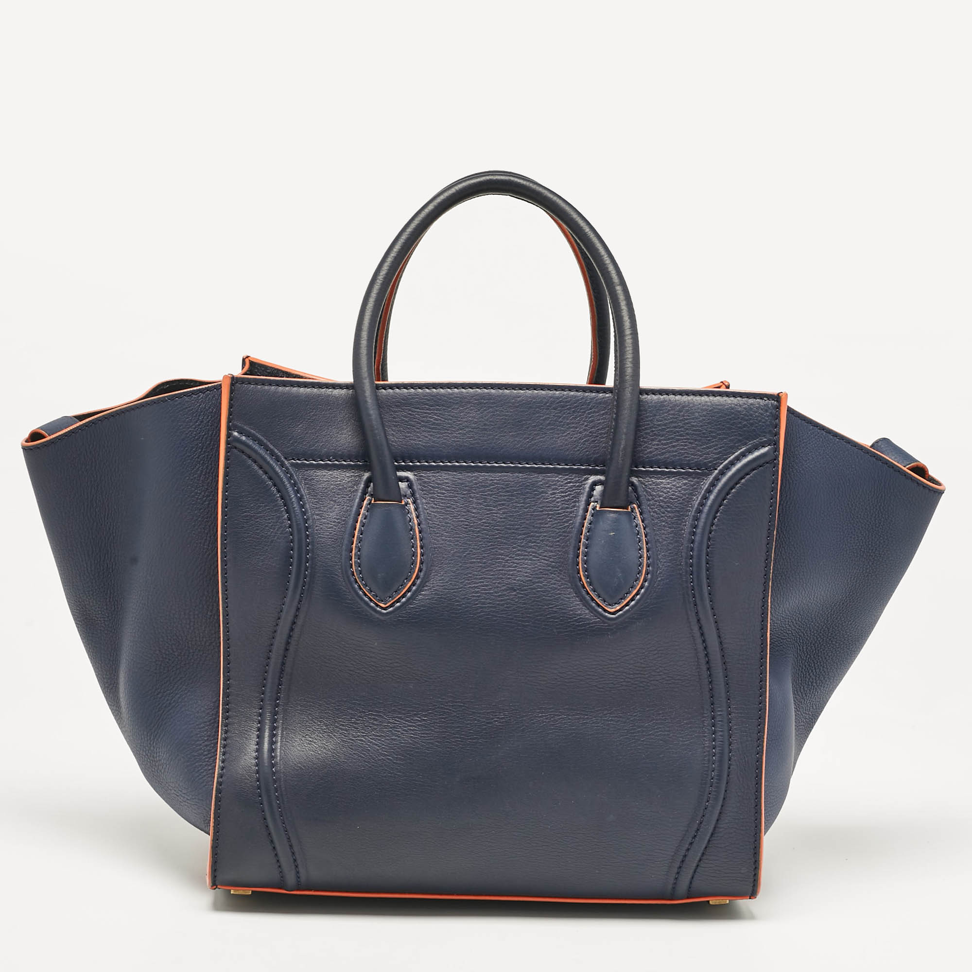 Celine Navy Blue Leather Medium Phantom Luggage Tote