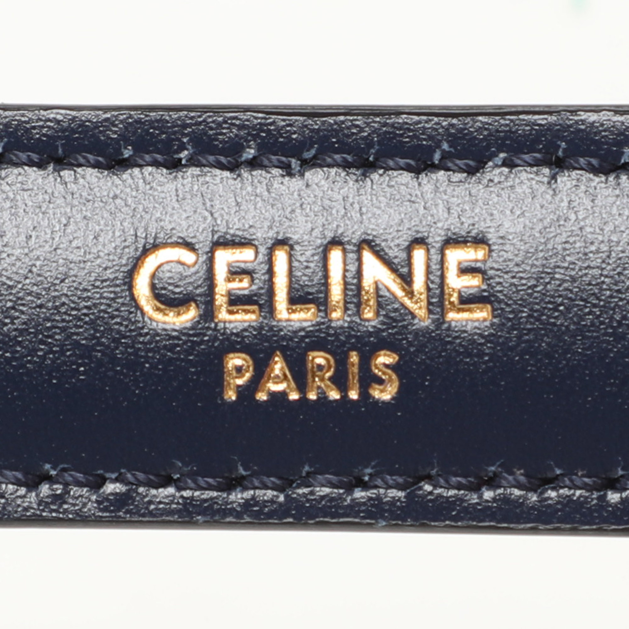 Celine Dark Blue Leather Large Classique 16 Top Handle Bag