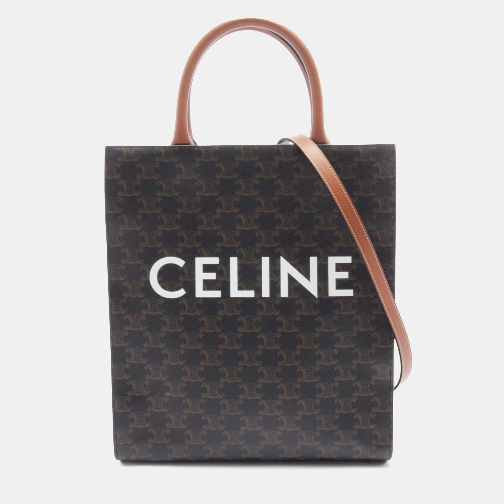 Celine Brown Small Triomphe Coated Canvas Vertical Cabas Satchel
Celine Brown Small Triomphe Coated Canvas Vertical Cabas Satchel
