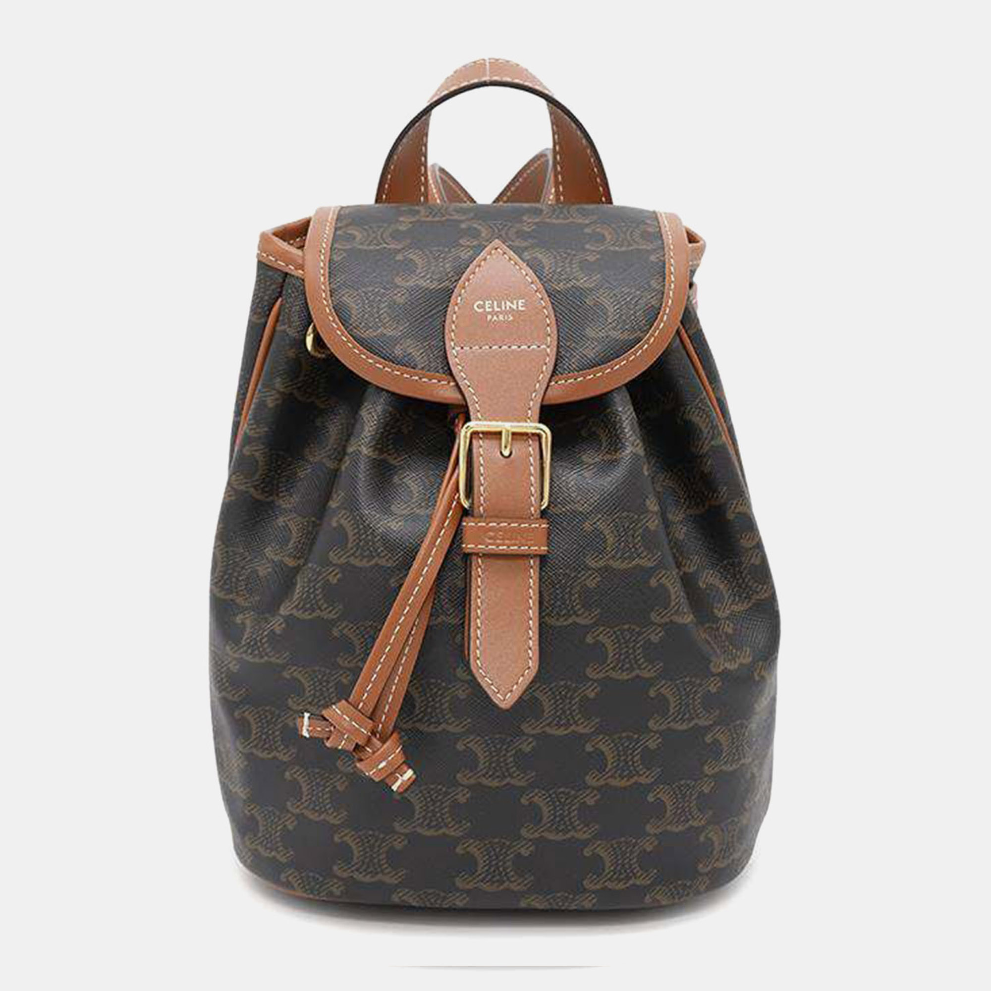 Celine Triomphe Falco Backpack Tan Pvc Coated Canvas Leather Size Mini, Black
Celine Triomphe Falco Backpack Tan Pvc Coated Canvas Leather Size Mini, Black