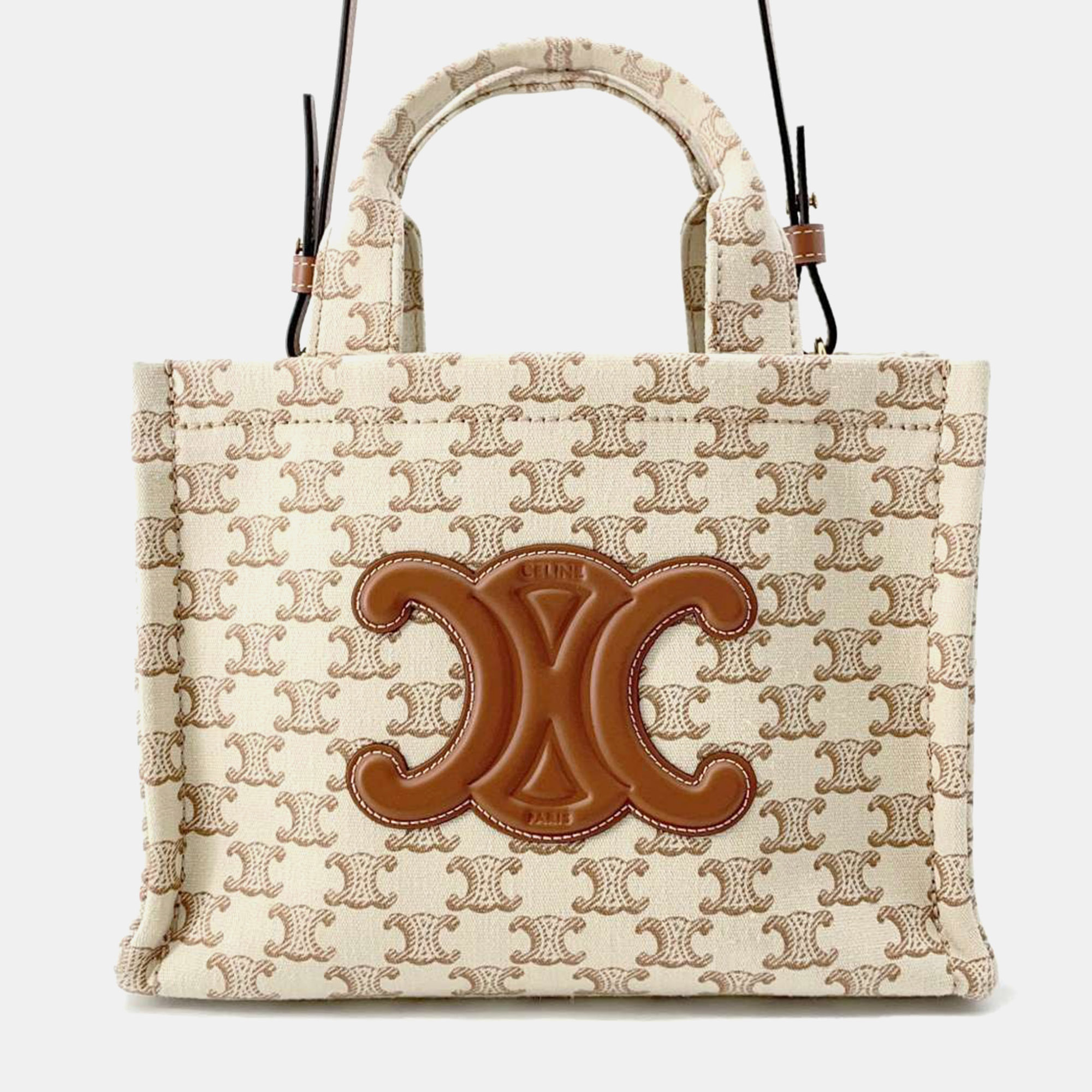 Celine Beige & Brown Canvas and Leather Small Cabas Thais Tote Bag
Celine Beige & Brown Canvas and Leather Small Cabas Thais Tote Bag