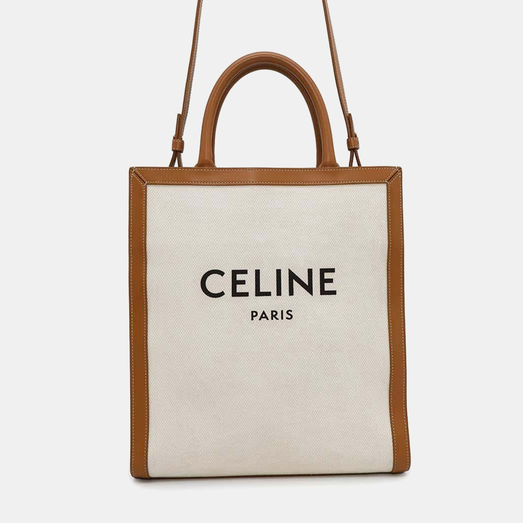 Celine Natural/Tan Leather Canvas Vertical Cover 2Way Shoulder Small Size
Celine Natural/Tan Leather Canvas Vertical Cover 2Way Shoulder Small Size