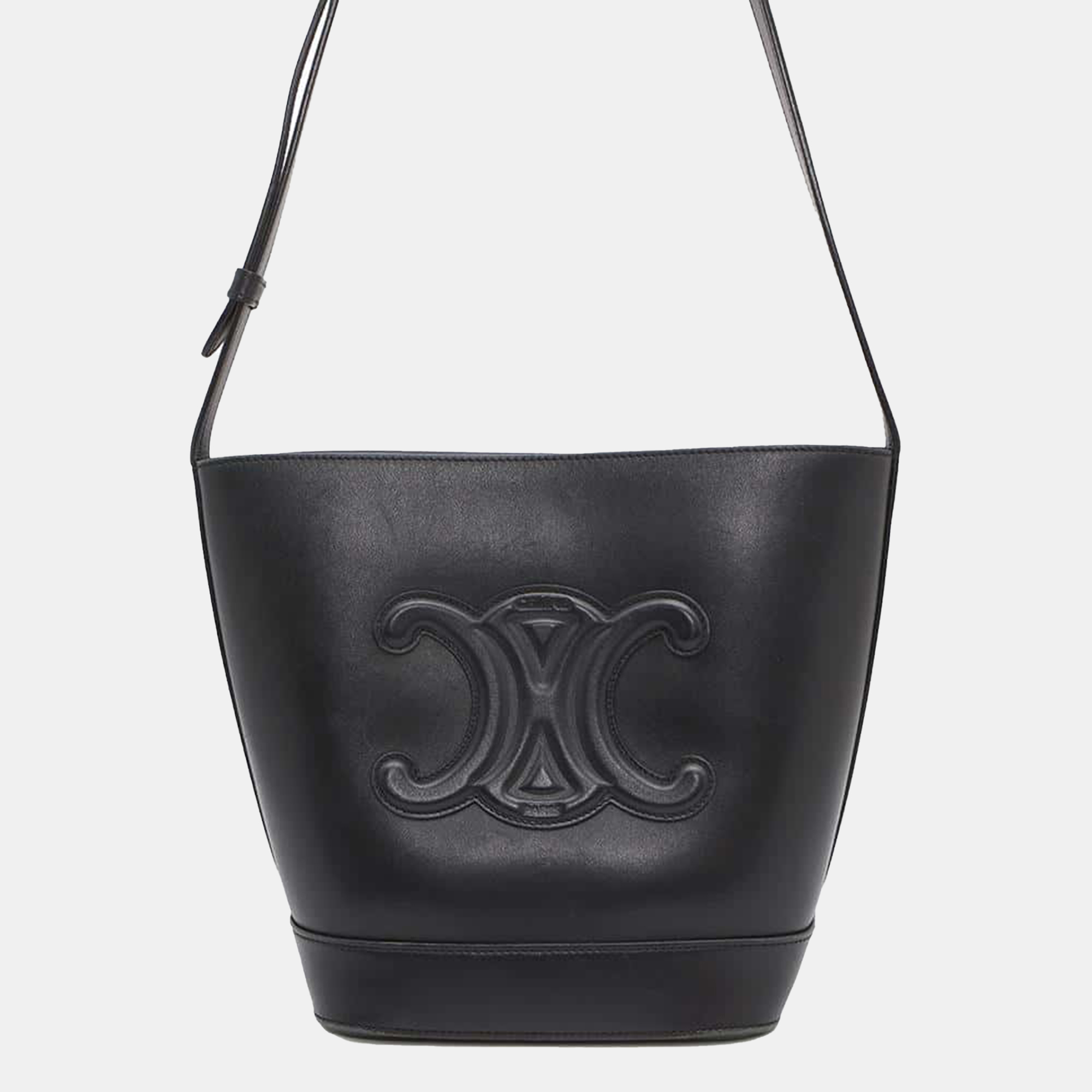 Celine Black Calf Leather Cuir Triomphe Small Bucket Shoulder Bag
Celine Black Calf Leather Cuir Triomphe Small Bucket Shoulder Bag