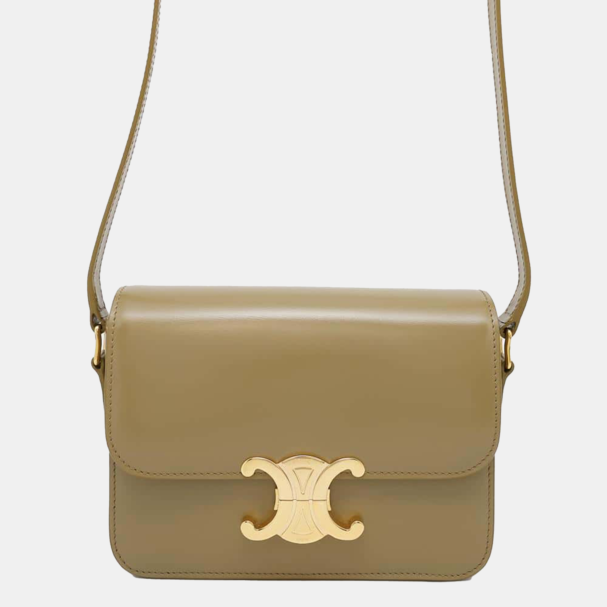 Celine Olive Shiny Calf Leather Teen Triomphe Shoulder Bag, Green
Celine Olive Shiny Calf Leather Teen Triomphe Shoulder Bag, Green
