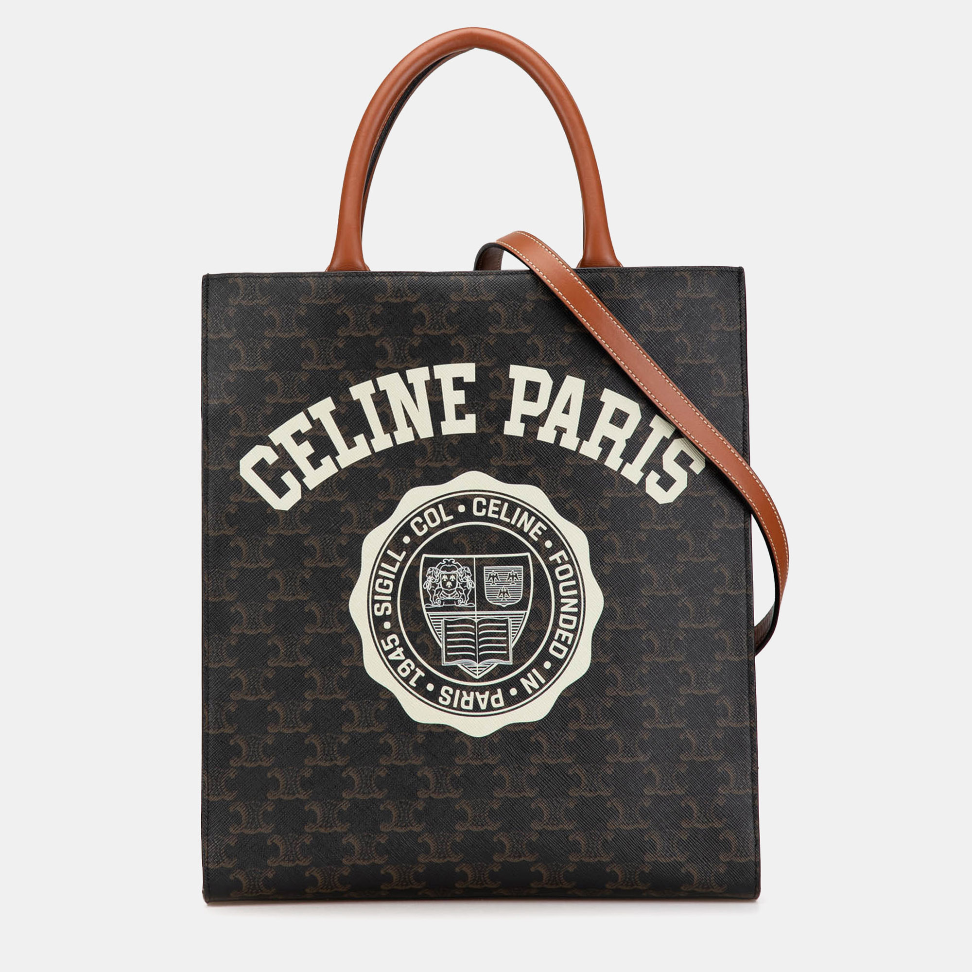 Celine Brown Small Triomphe Coated Canvas Paris Print Vertical Cabas
Celine Brown Small Triomphe Coated Canvas Paris Print Vertical Cabas