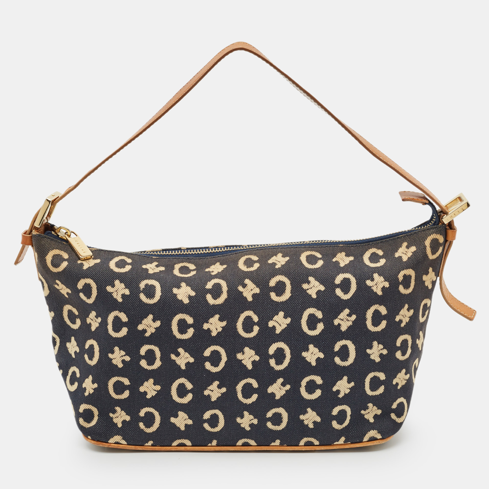 Celine Navy Blue/Brown Macadam Canvas and Leather Boat Shoulder Bag
Celine Navy Blue/Brown Macadam Canvas and Leather Boat Shoulder Bag