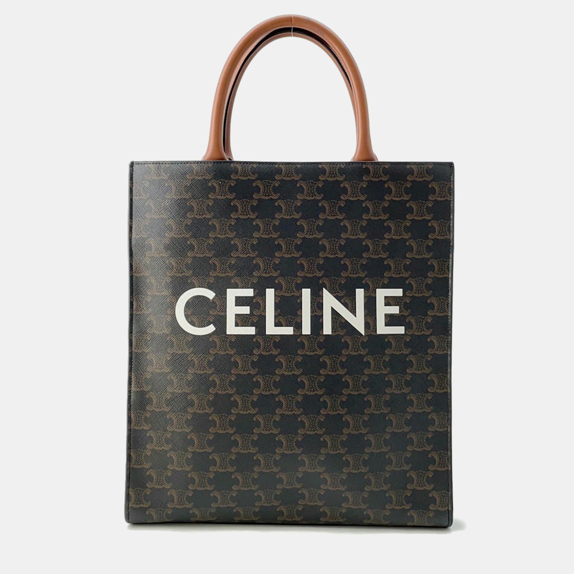 Celine Triomphe Vertical Hippo Tan Pvc Coated Canvas Leather Size Small
Celine Triomphe Vertical Hippo Tan Pvc Coated Canvas Leather Size Small
