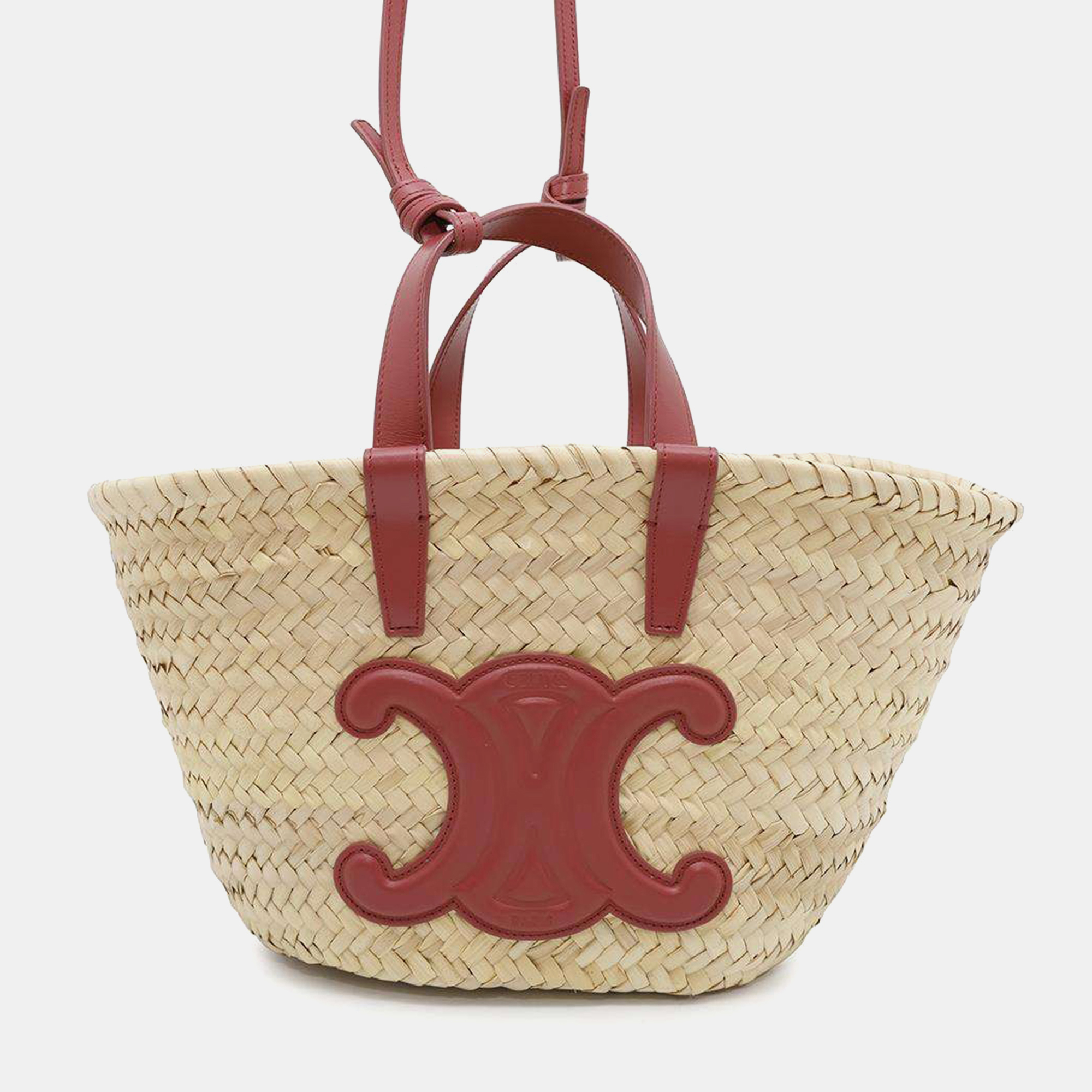 Celine Beige and Pink Raffia and Leather Teen Triomphe Classic Panniers Shoulder Bag
Celine Beige and Pink Raffia and Leather Teen Triomphe Classic Panniers Shoulder Bag