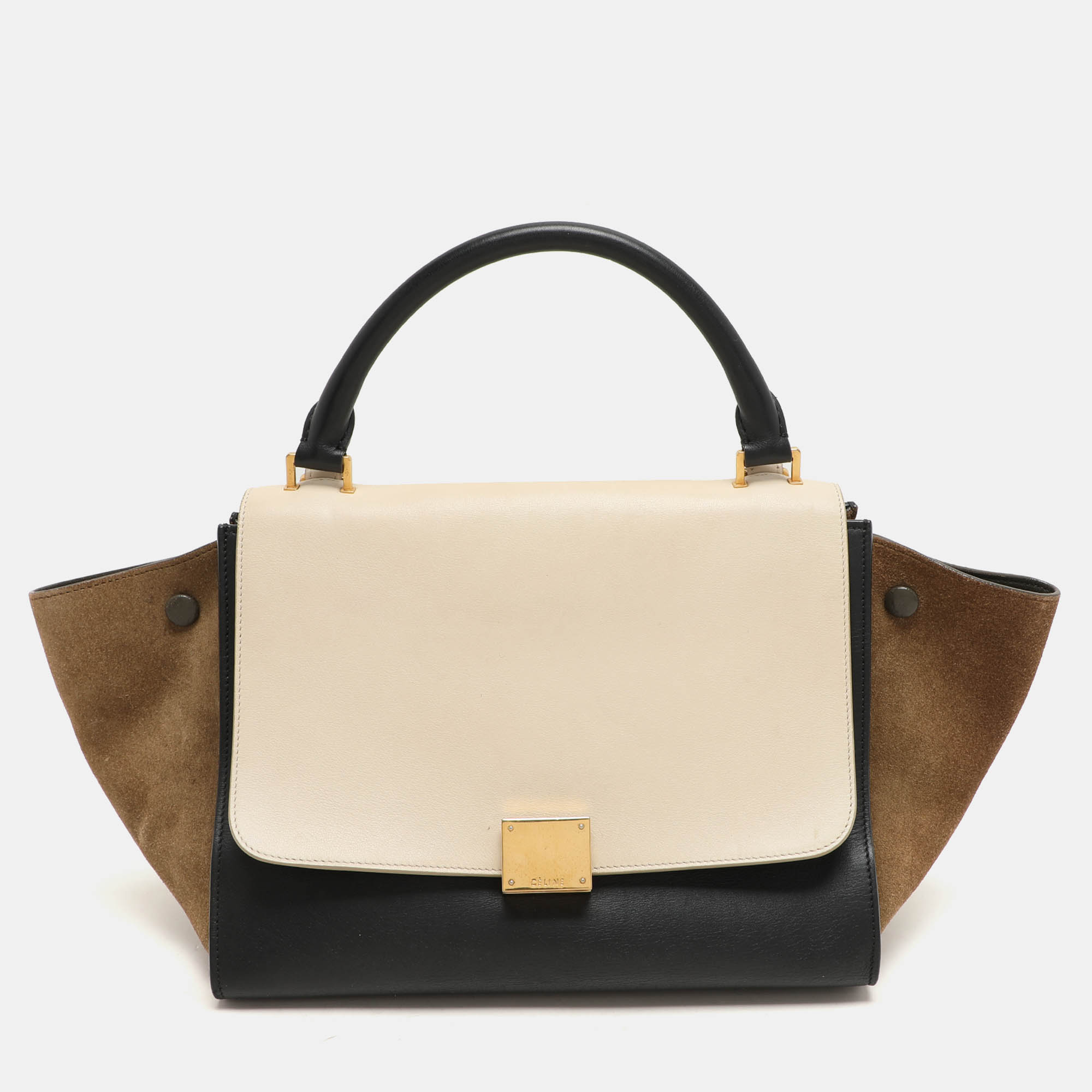 Celine Tricolor Leather Small Trapeze Top Handle Bag, Multicolor
Celine Tricolor Leather Small Trapeze Top Handle Bag, Multicolor