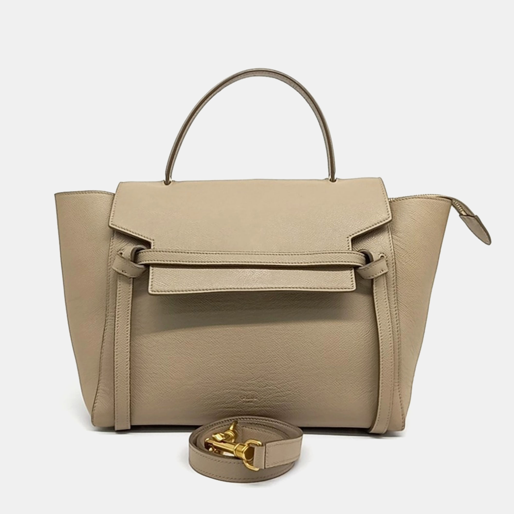 Celine Beige Leather belt bag mini