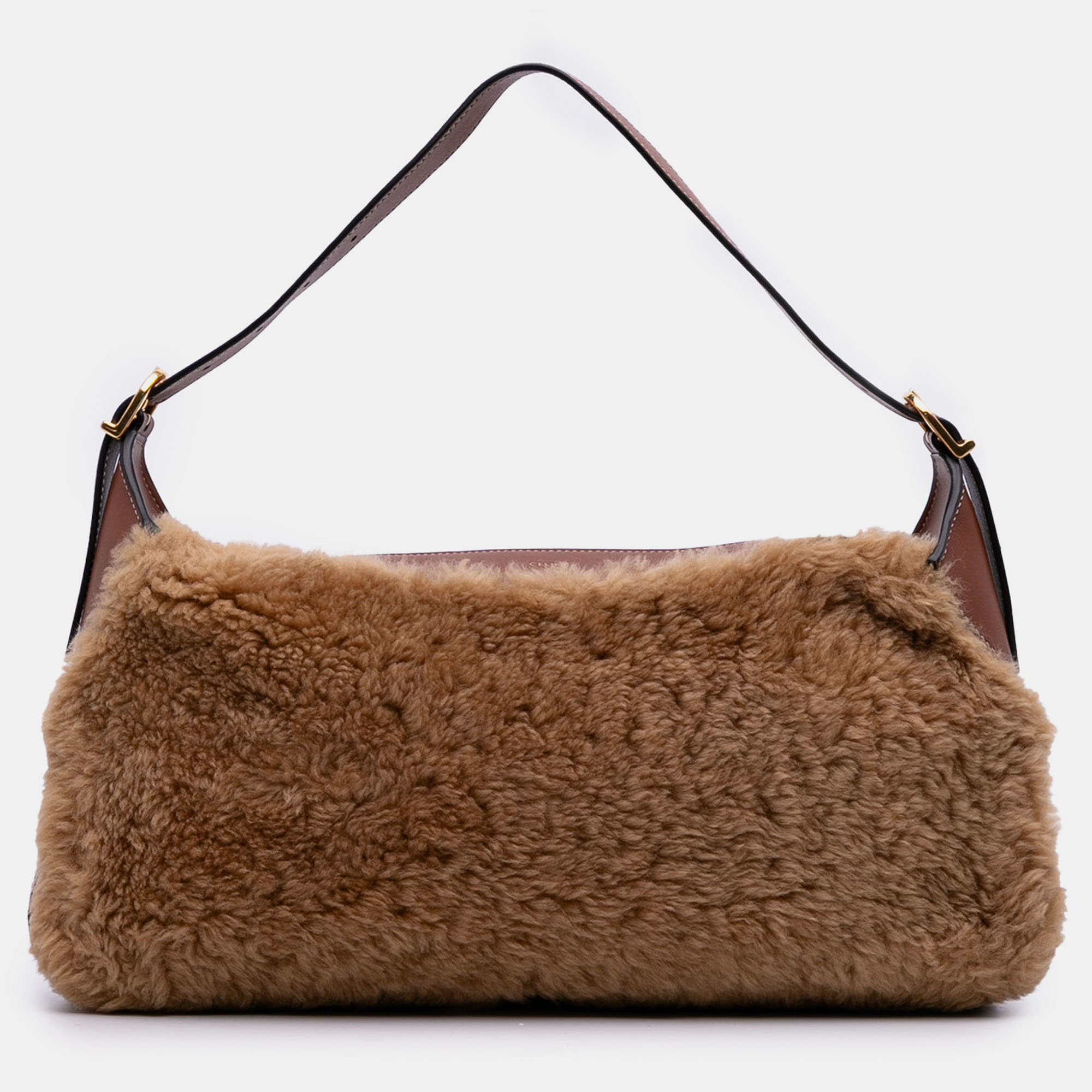 Celine Brown Shearling and Leather Romy Shoulder Bag 
Celine Brown Shearling and Leather Romy Shoulder Bag