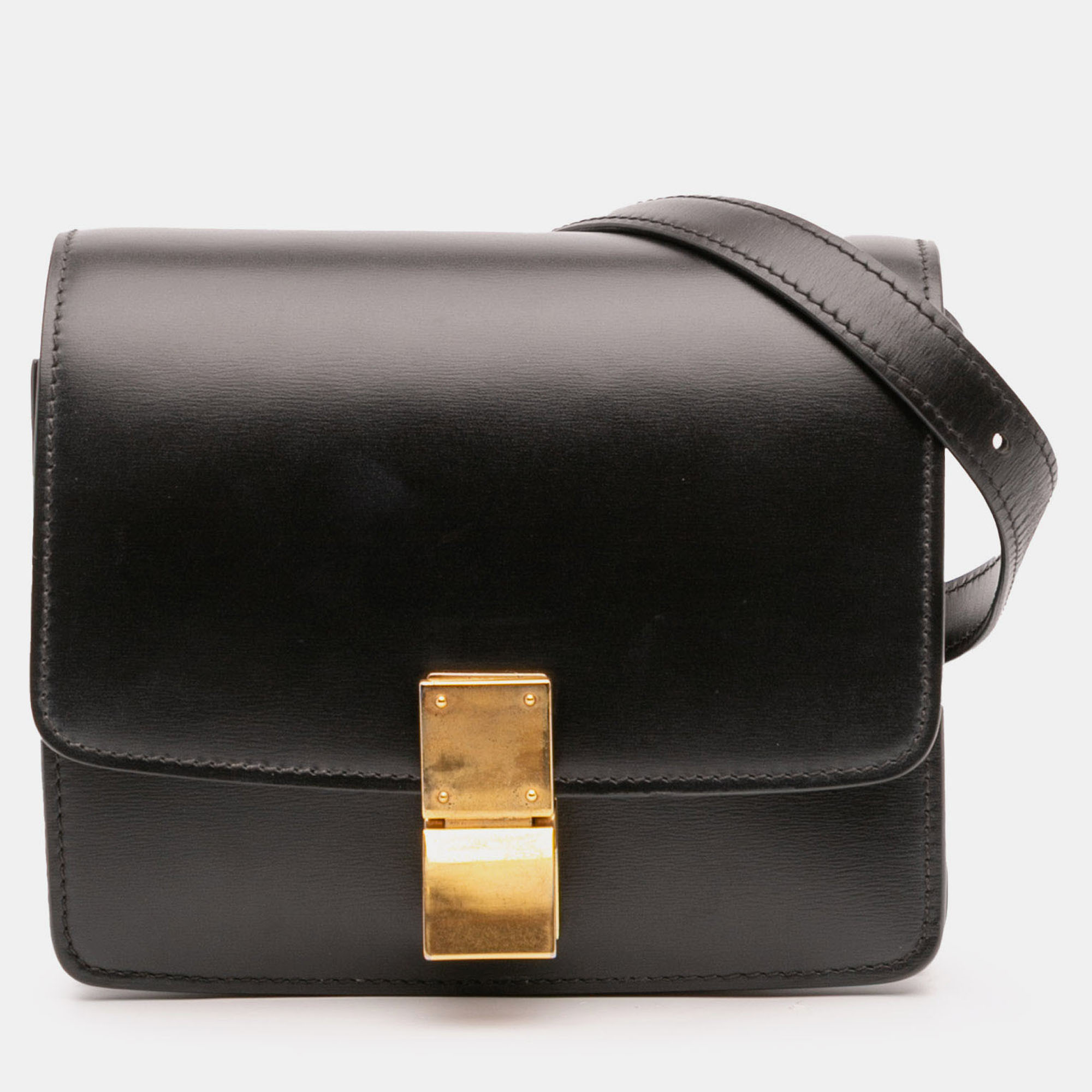 Celine Classic Box Small Calfskin Leather Crossbody Bag, Black
Celine Classic Box Small Calfskin Leather Crossbody Bag, Black