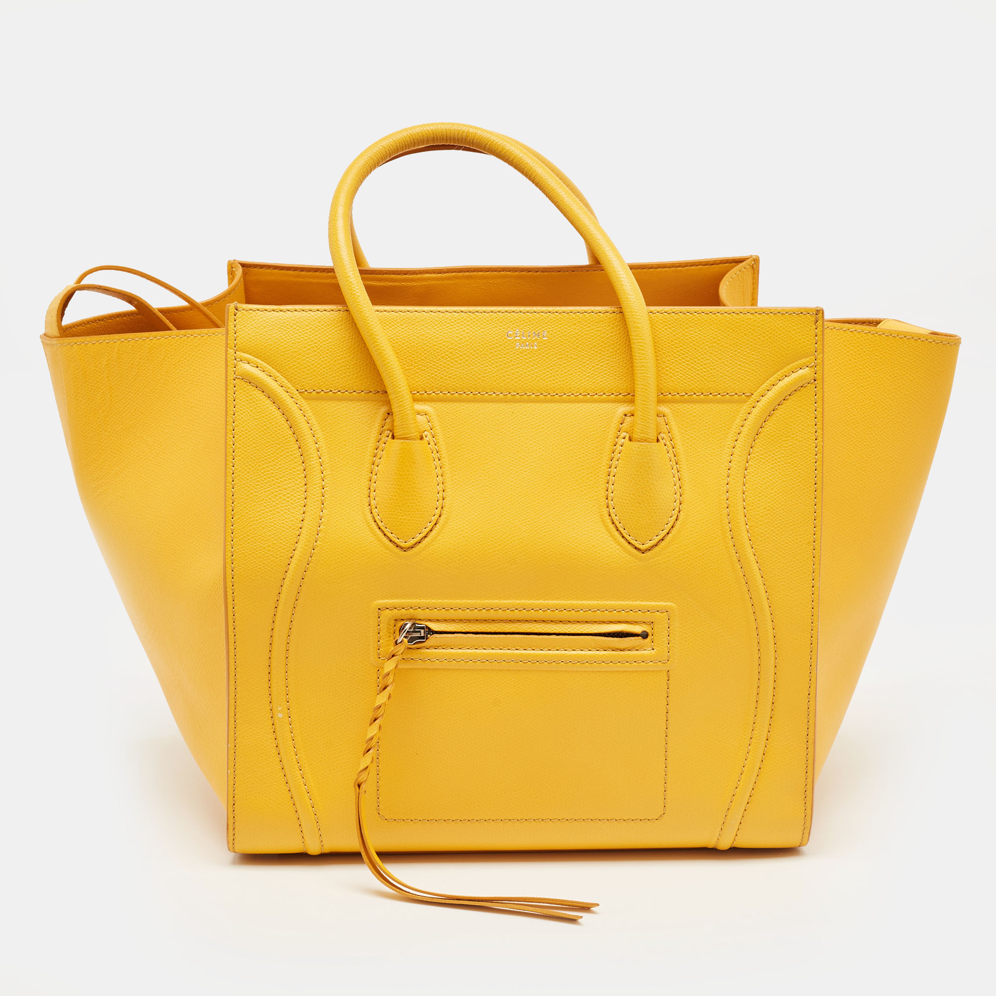 Celine Yellow Leather  Phantom Luggage Tote 
Celine Yellow Leather  Phantom Luggage Tote