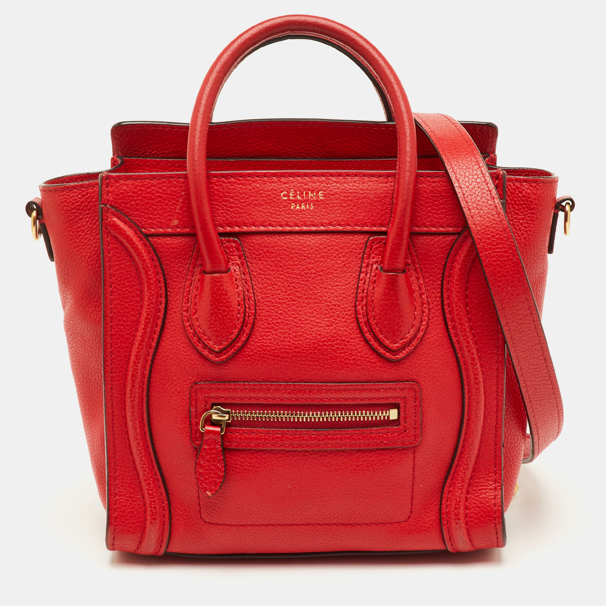 Celine Luggage Nano Red Leather Tote
Celine Luggage Nano Red Leather Tote
