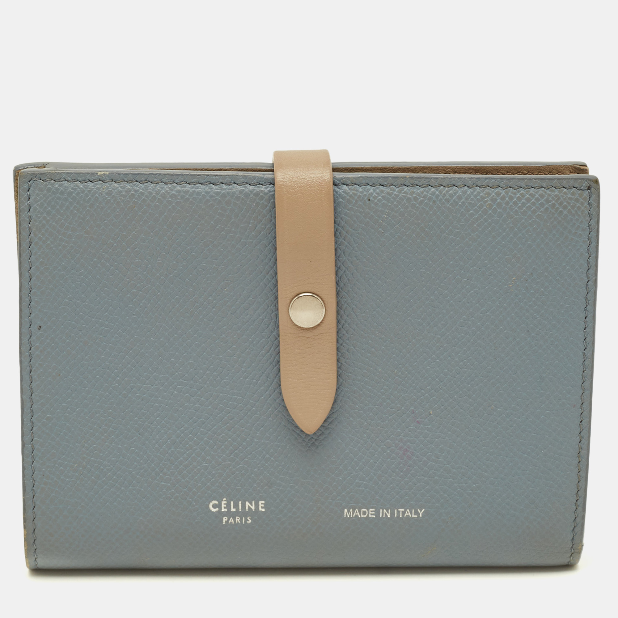 Celine Strap Light Blue/Beige Leather Wallet
Celine Strap Light Blue/Beige Leather Wallet