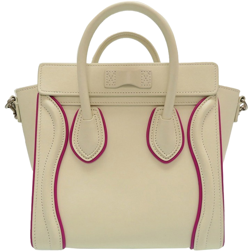 Celine Pink/White Leather Mini Luggage Tote
Celine Pink/White Leather Mini Luggage Tote