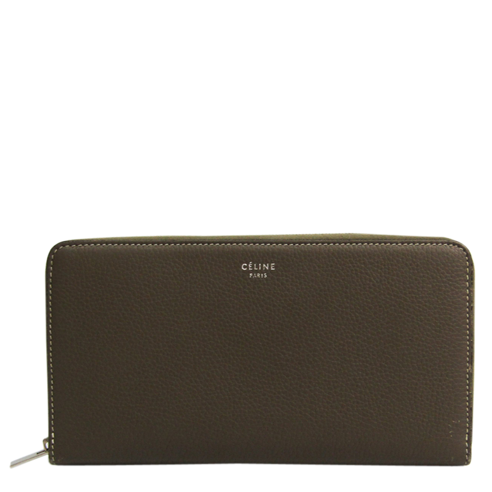 Image of Celine Brown Large Leather Clutch Bag