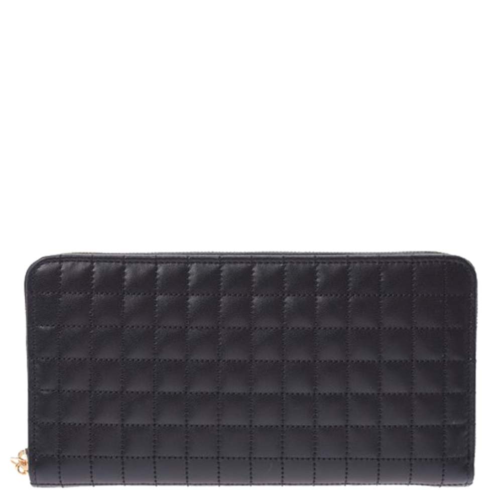 Image of Celine Black Quilted Leather Wallet
