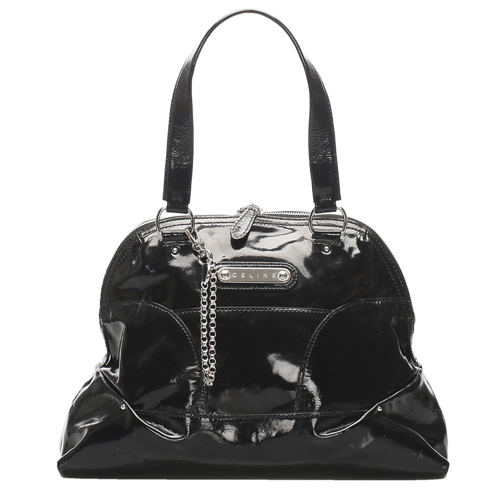 Image of Celine Black Patent Leather Shoulder Bag