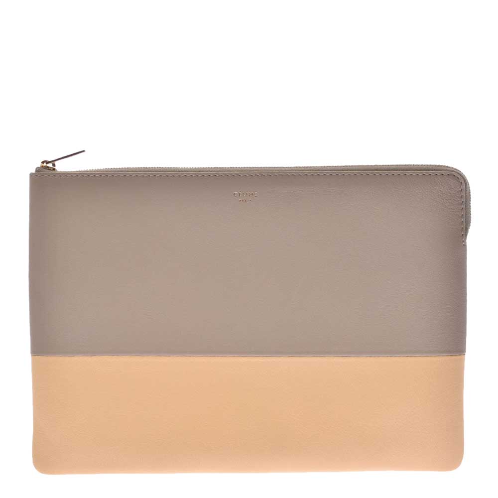 Image of Celine Bicolor Leather Solo Clutch Bag