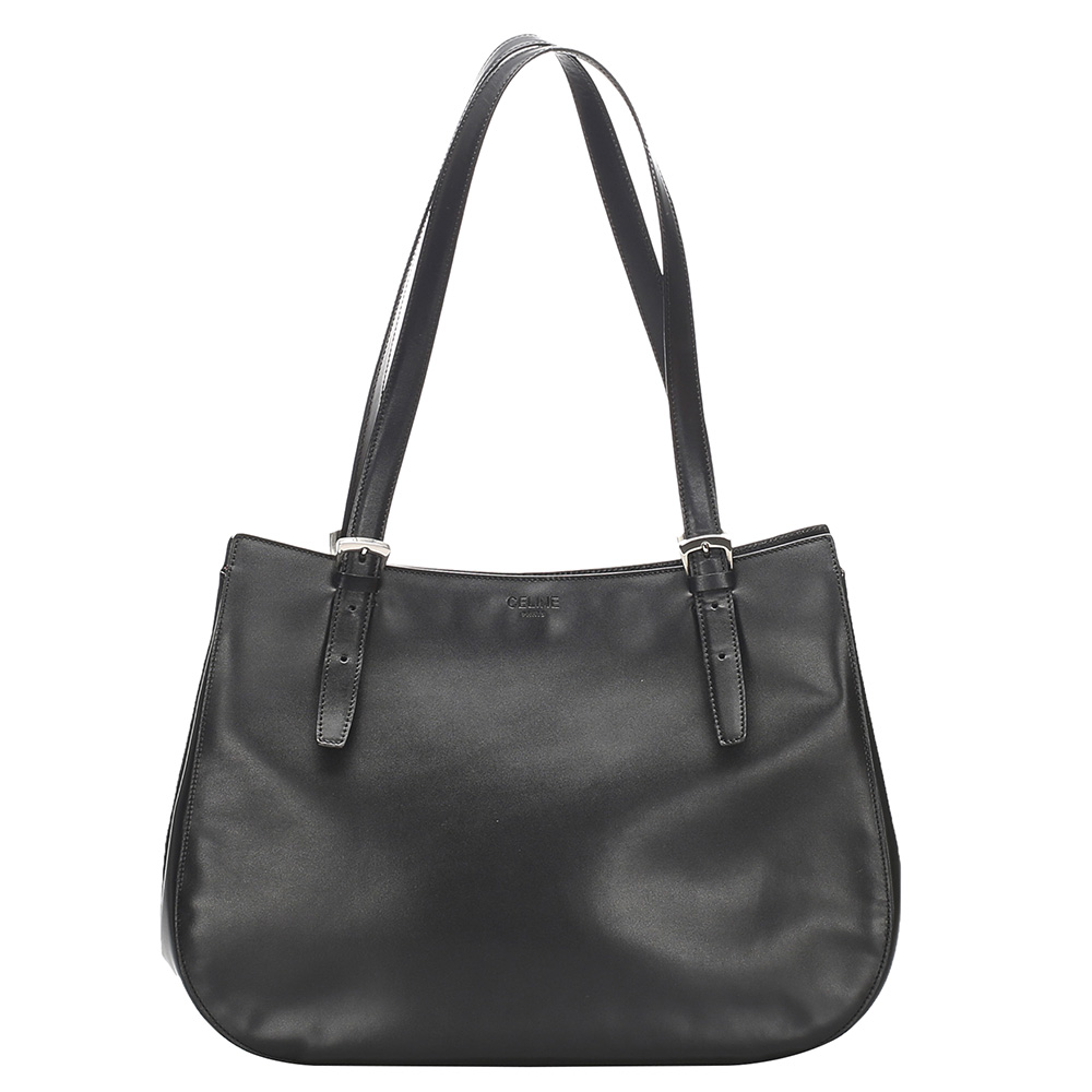 Image of Celine Black Leather Hobo Bag