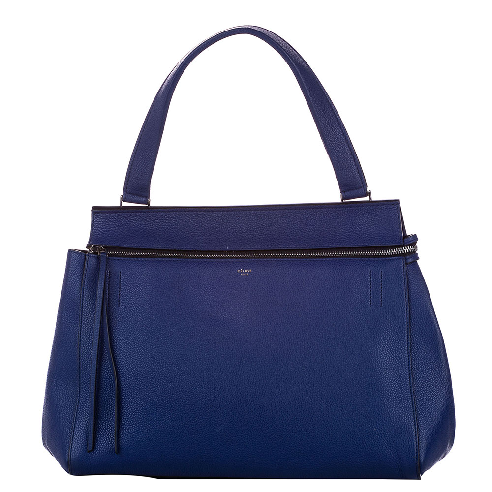 Image of Celine Blue Leather Medium Edge Satchel Bag