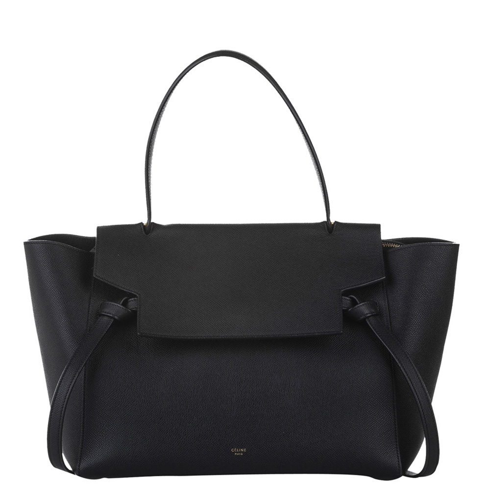 Image of Celine Black Leather Belt Satchel